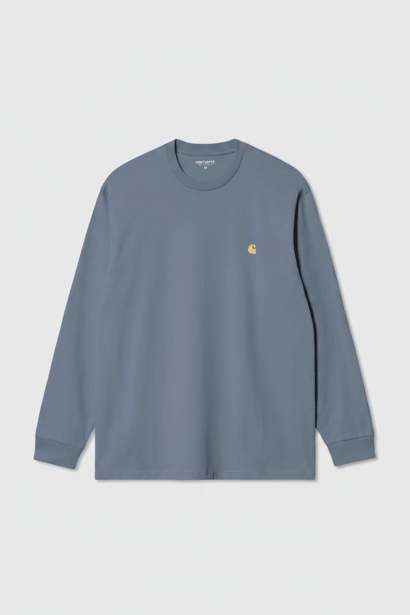CARHARTT WIP-L/S Chase T-Shirt-Icesheet Gold-BACKYARD
