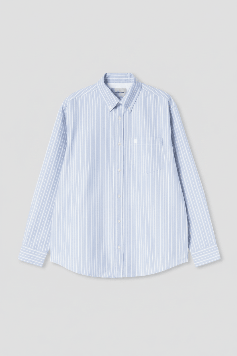 CARHARTT WIP-L/S Kanan Shirt-Stripe Black-BACKYARD