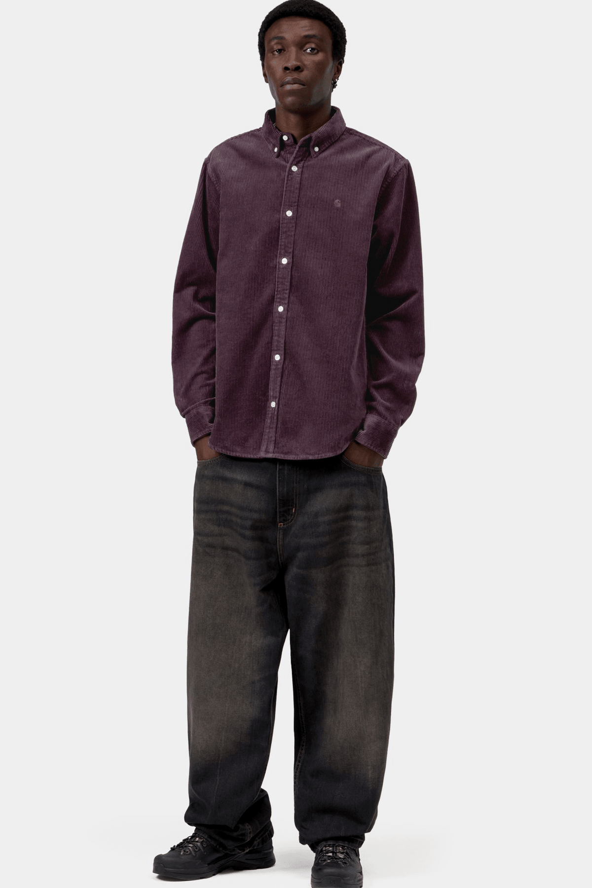 CARHARTT WIP-L/S Madison Cord Shirt-Cozy Purple-BACKYARD
