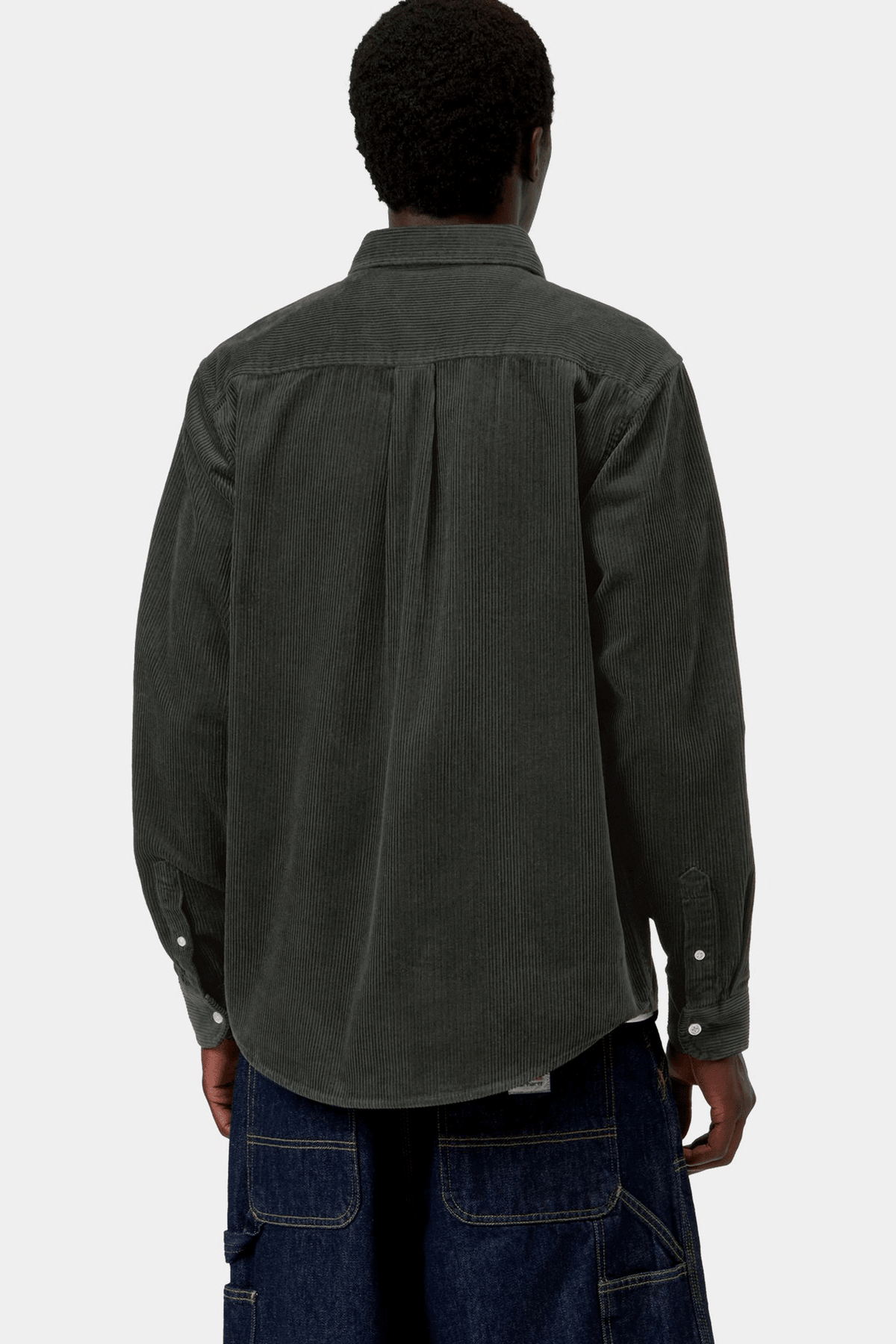 CARHARTT WIP-L/S Madison Cord Shirt-Raven-BACKYARD