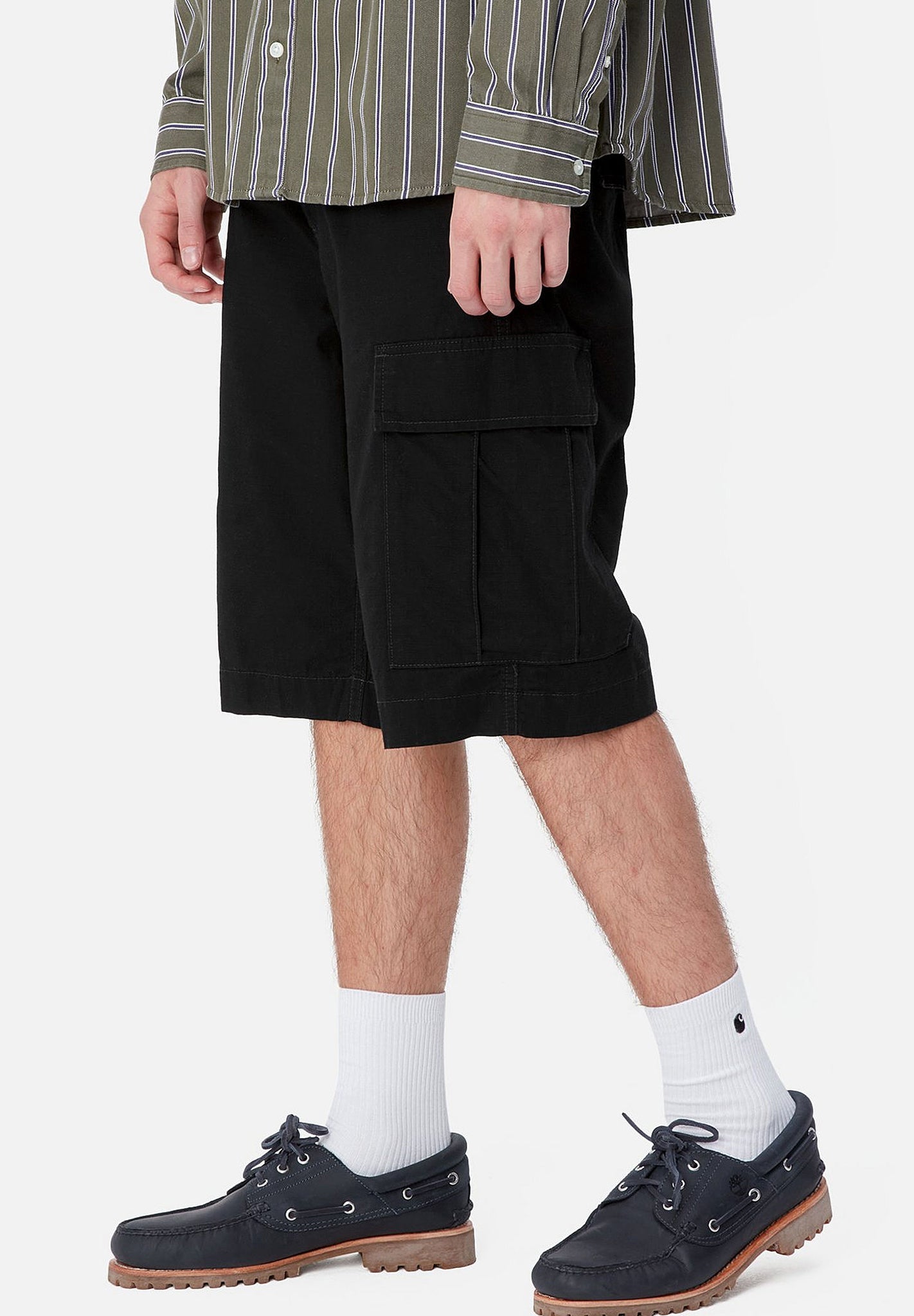 CARHARTT WIP - Regular Cargo Short - Black Rinsed - BACKYARD