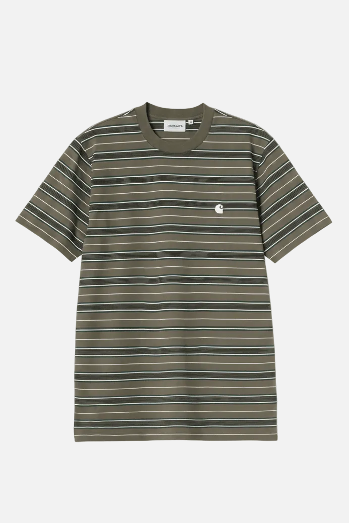 CARHARTT WIP-S/S Bronson T-Shirt-Stripe Cypress-BACKYARD