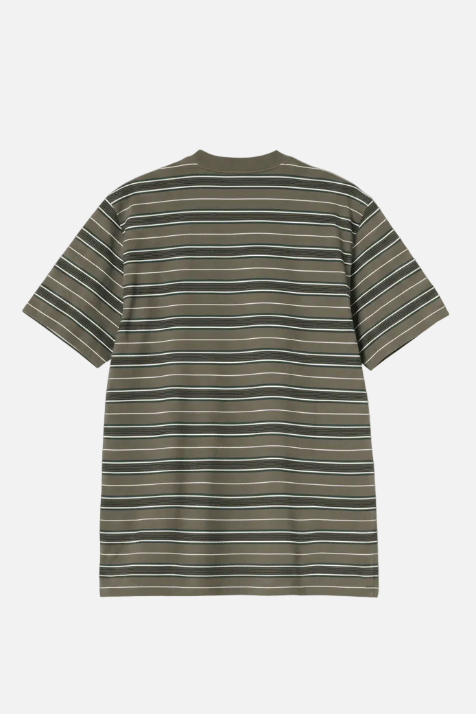 CARHARTT WIP-S/S Bronson T-Shirt-Stripe Cypress-BACKYARD