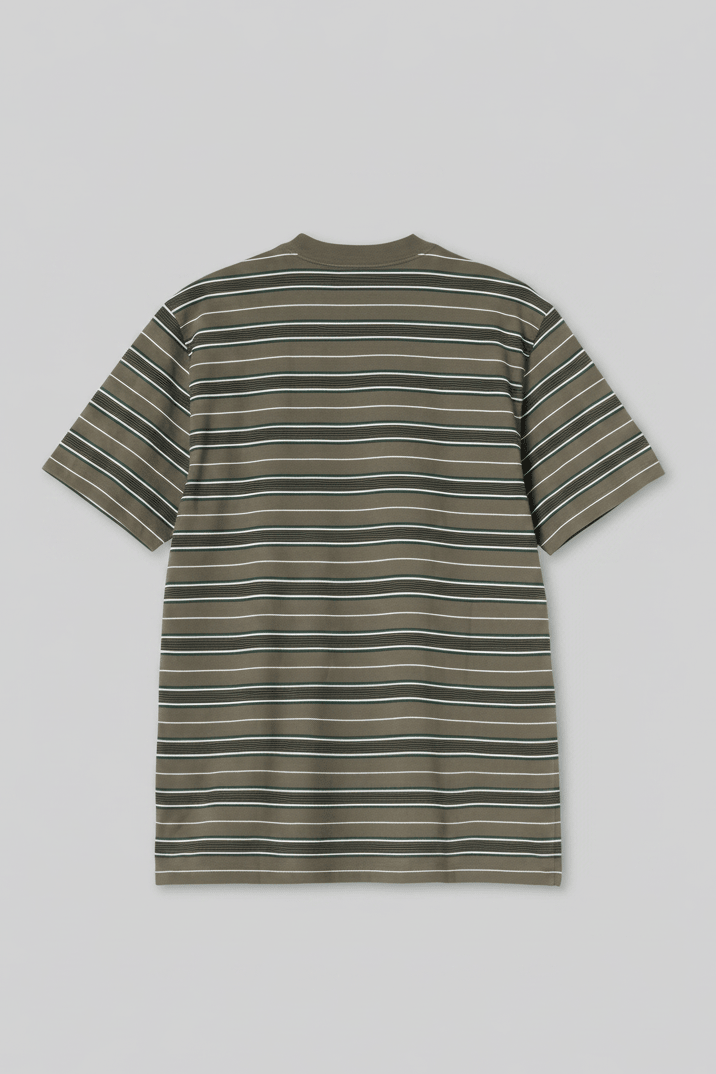 CARHARTT WIP-S/S Bronson T-Shirt-Stripe Cypress-BACKYARD