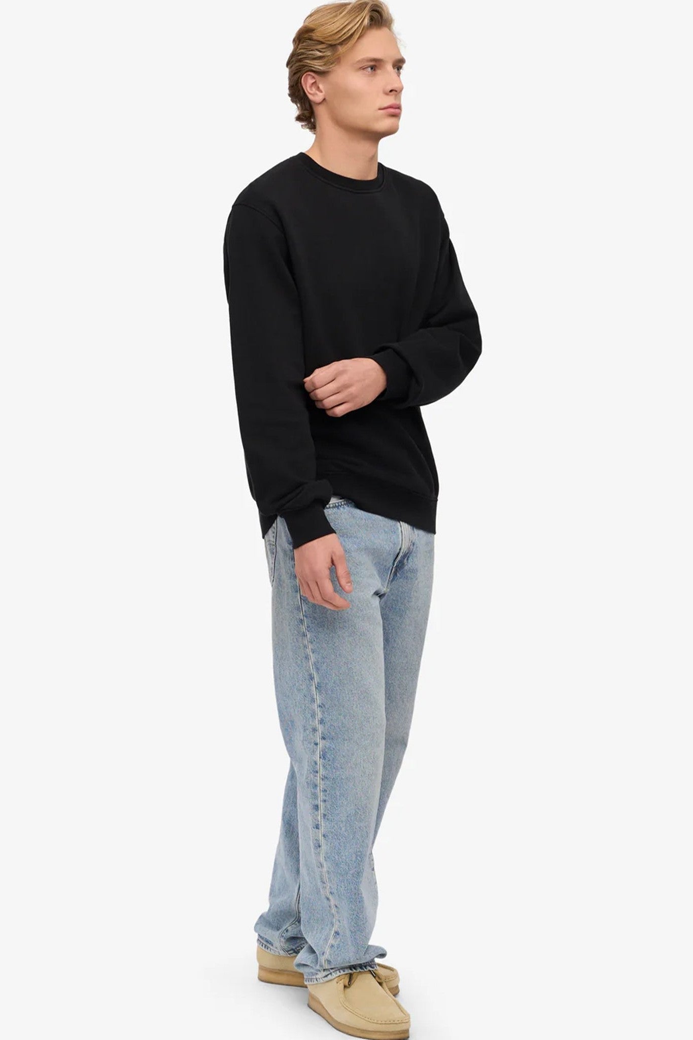 COLORFUL STANDARD - Classic Organic Crew - Deep Black - BACKYARD