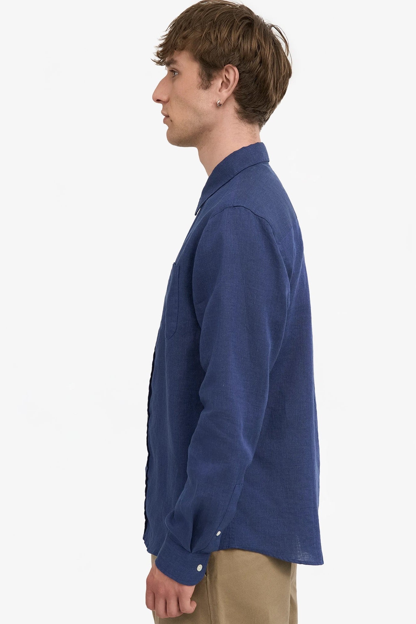 COLORFUL STANDARD - Linen Shirt - Petrol Blue - BACKYARD