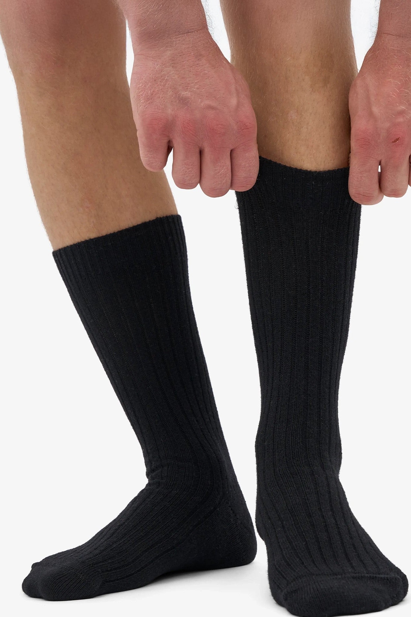 COLORFUL STANDARD - Merino Wool Blend Sock - Deep Black - BACKYARD