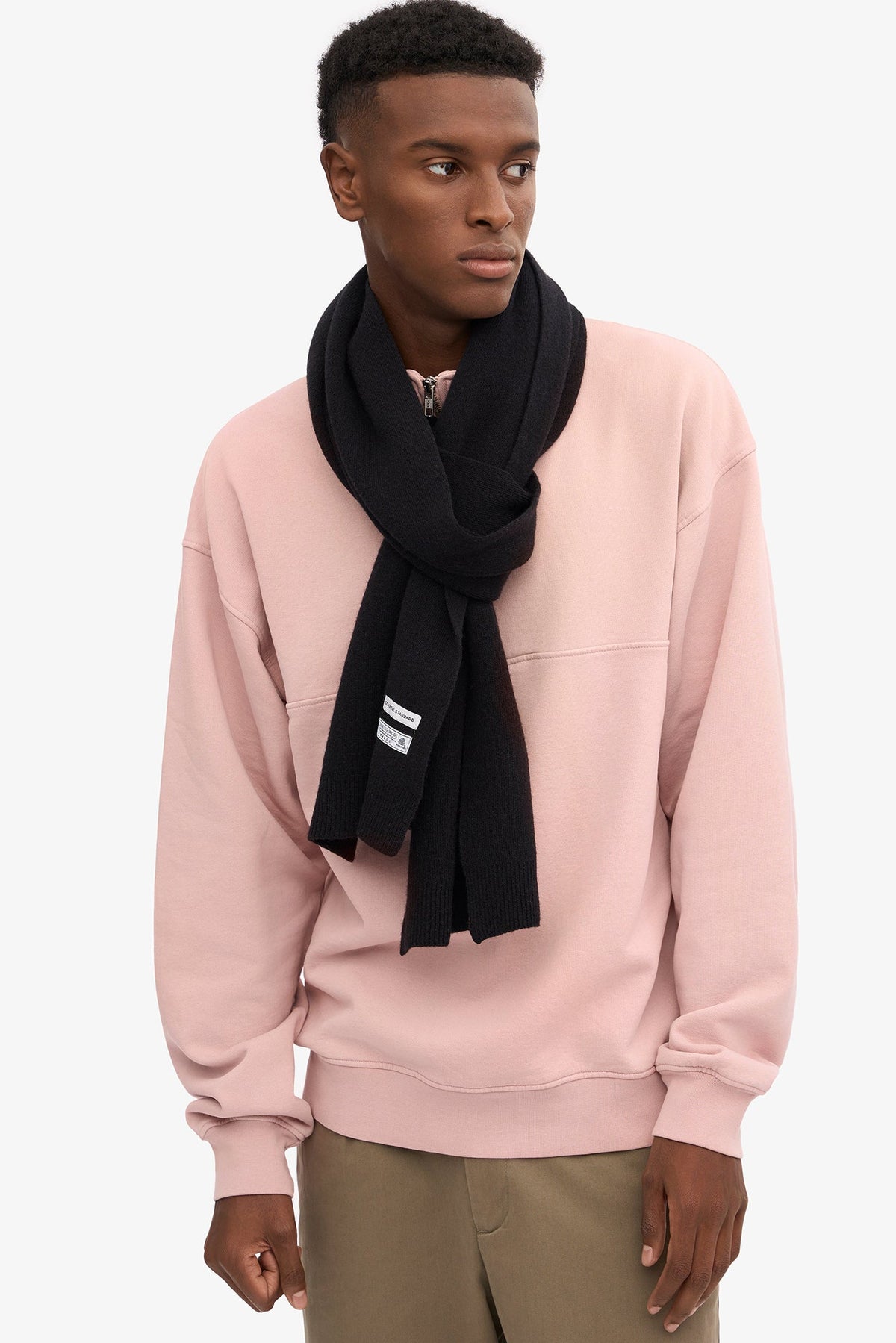 COLORFUL STANDARD - Merino Wool Scarf - Deep Black - BACKYARD