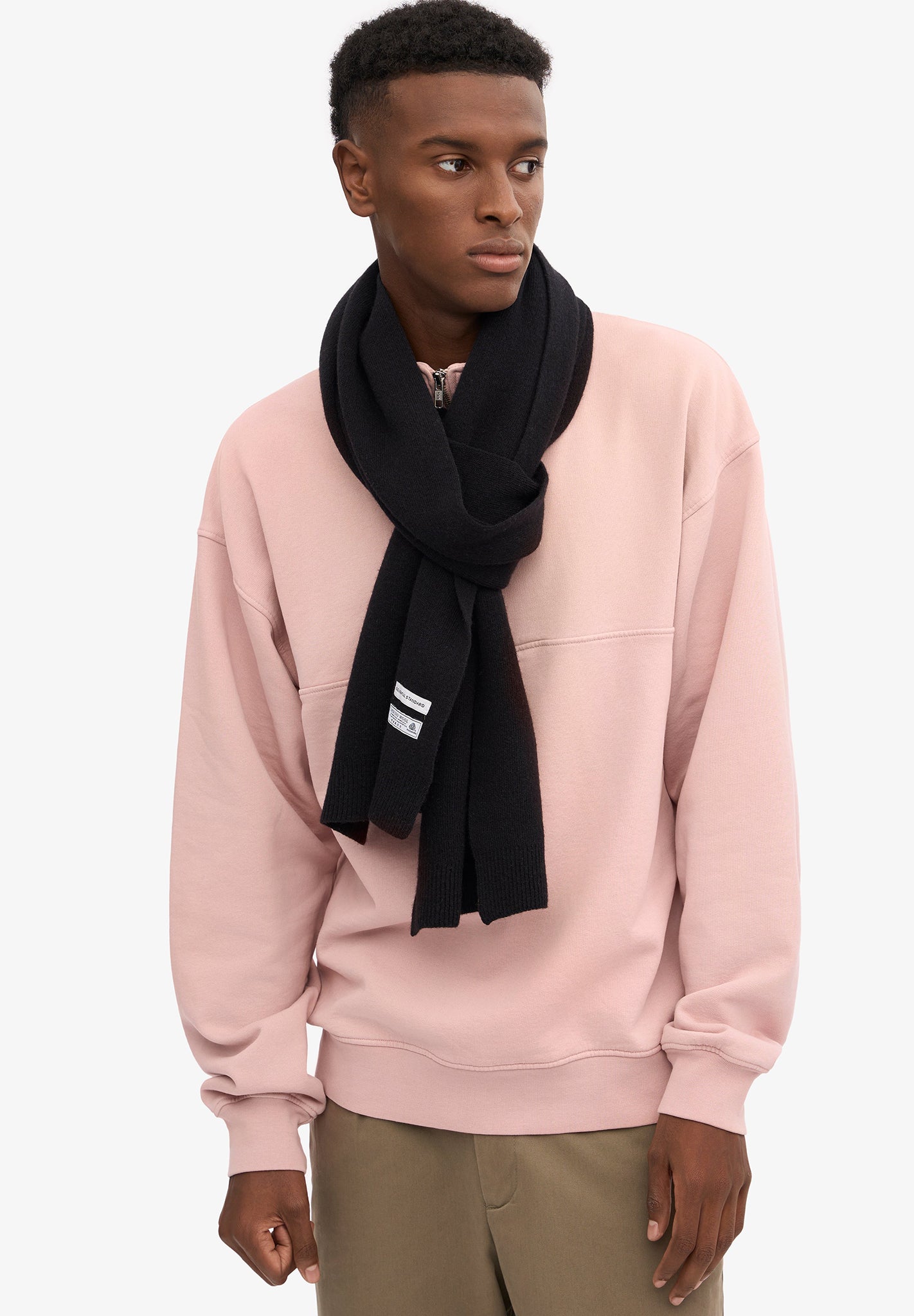 COLORFUL STANDARD - Merino Wool Scarf - Deep Black - BACKYARD