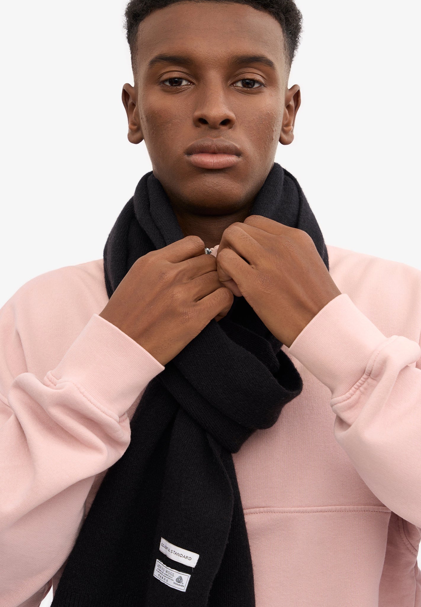 COLORFUL STANDARD - Merino Wool Scarf - Deep Black - BACKYARD