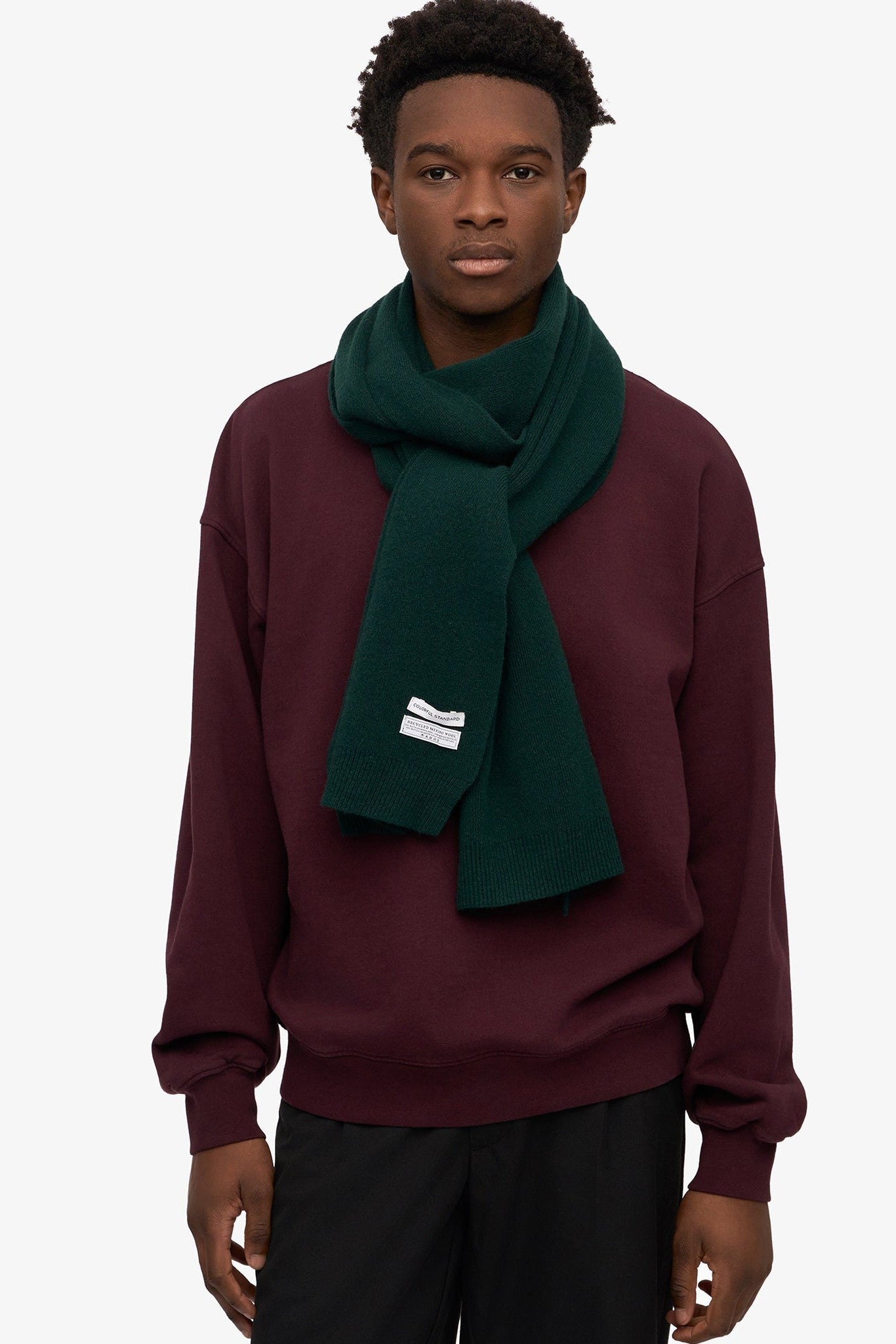 COLORFUL STANDARD - Merino Wool Scarf - Emerald Green - BACKYARD