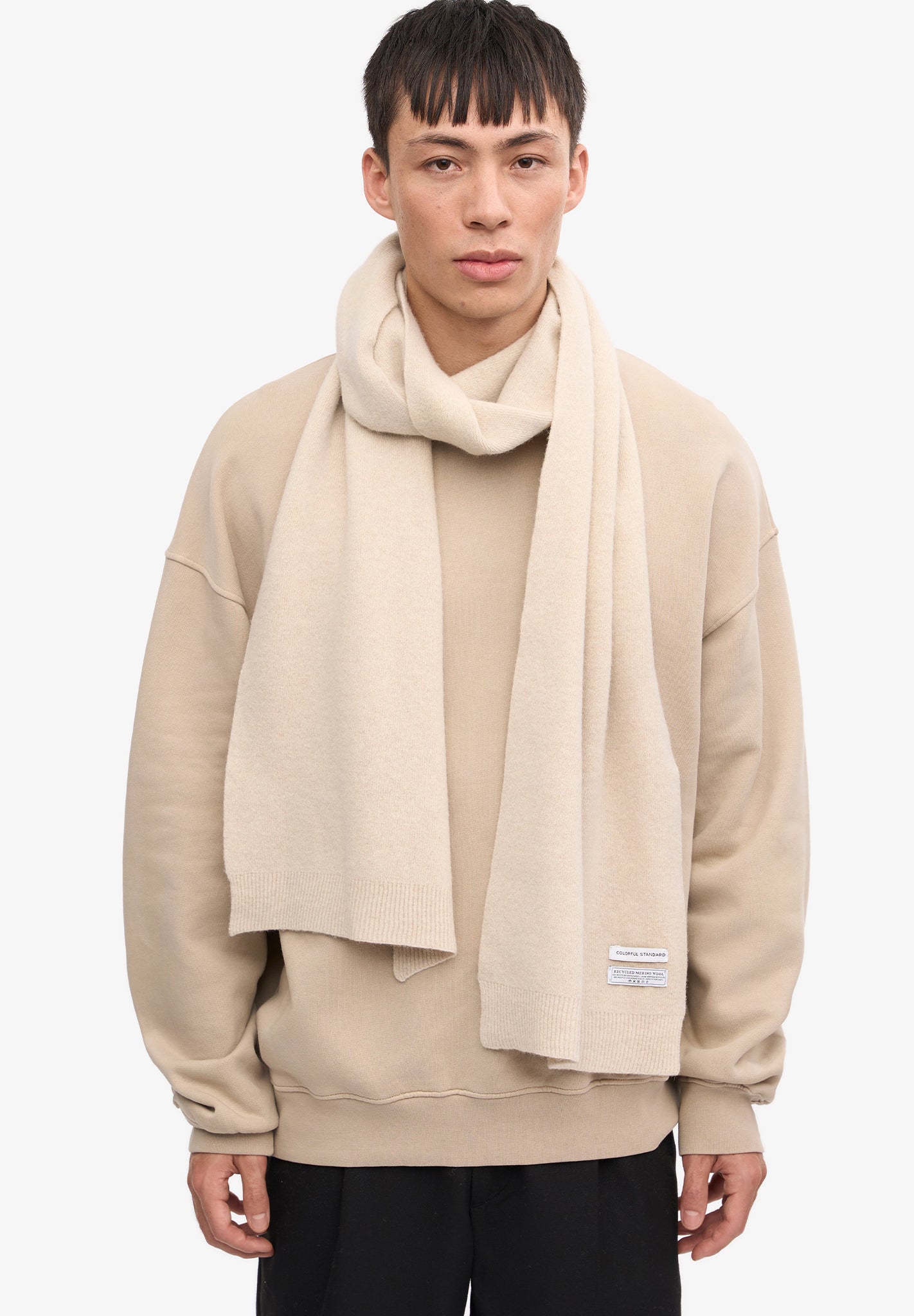 COLORFUL STANDARD - Merino Wool Scarf - Ivory White - BACKYARD