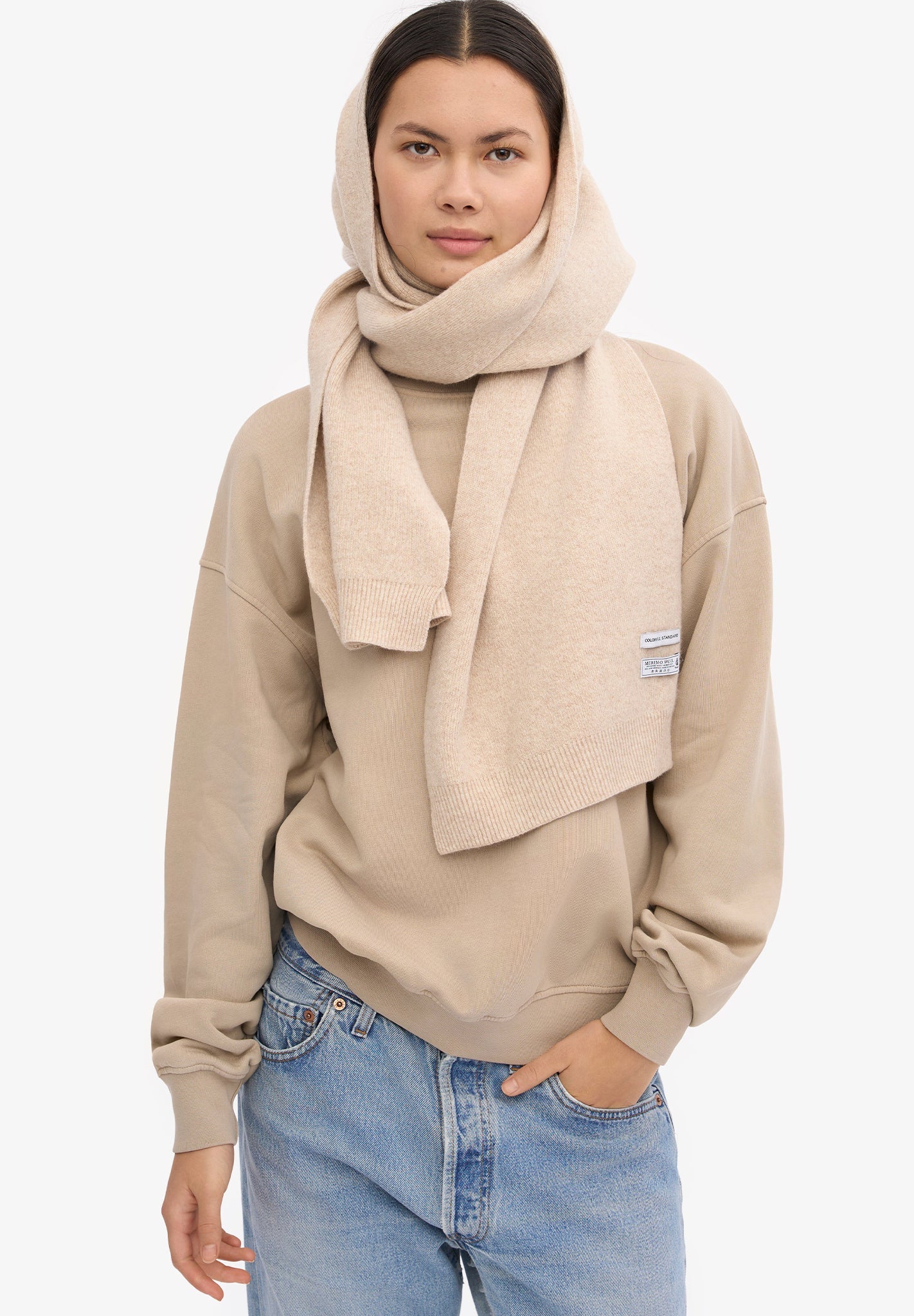 COLORFUL STANDARD - Merino Wool Scarf - Ivory White - BACKYARD