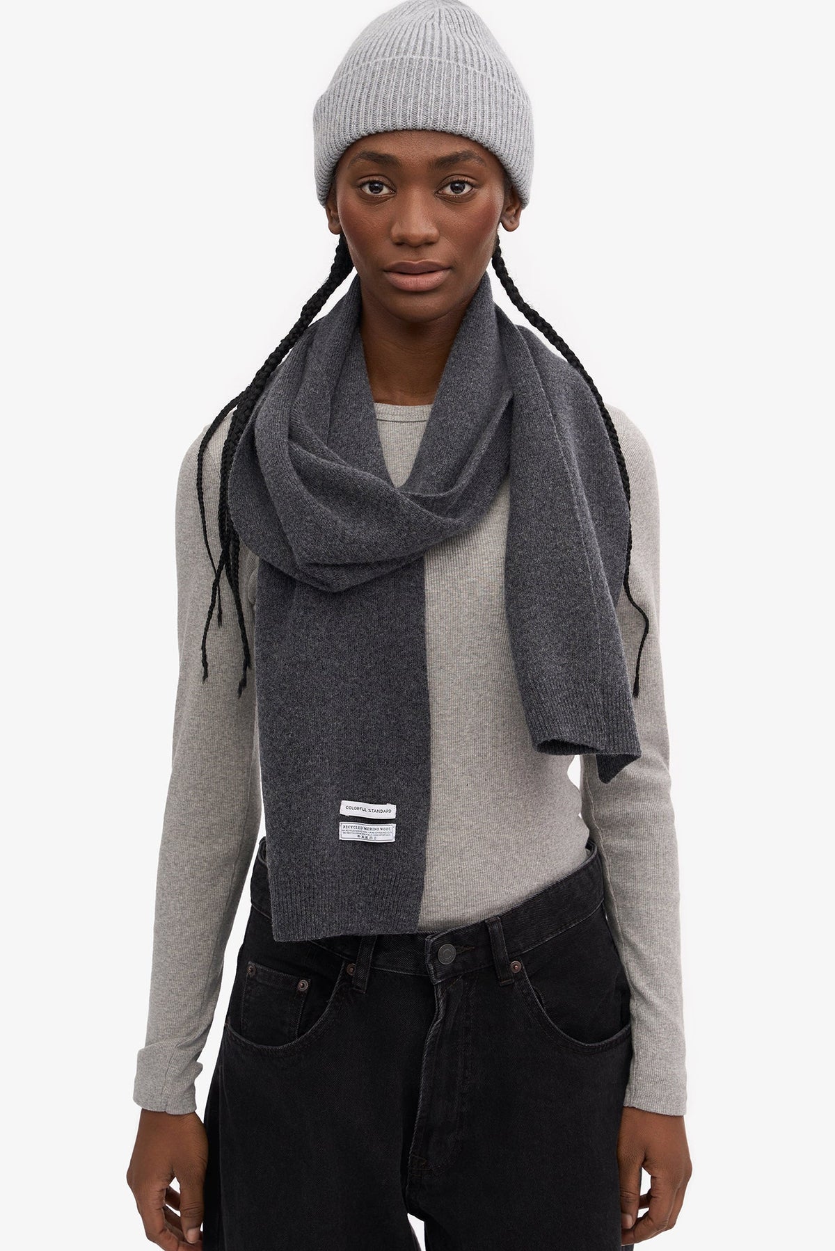 COLORFUL STANDARD - Merino Wool Scarf - Lava Grey - BACKYARD
