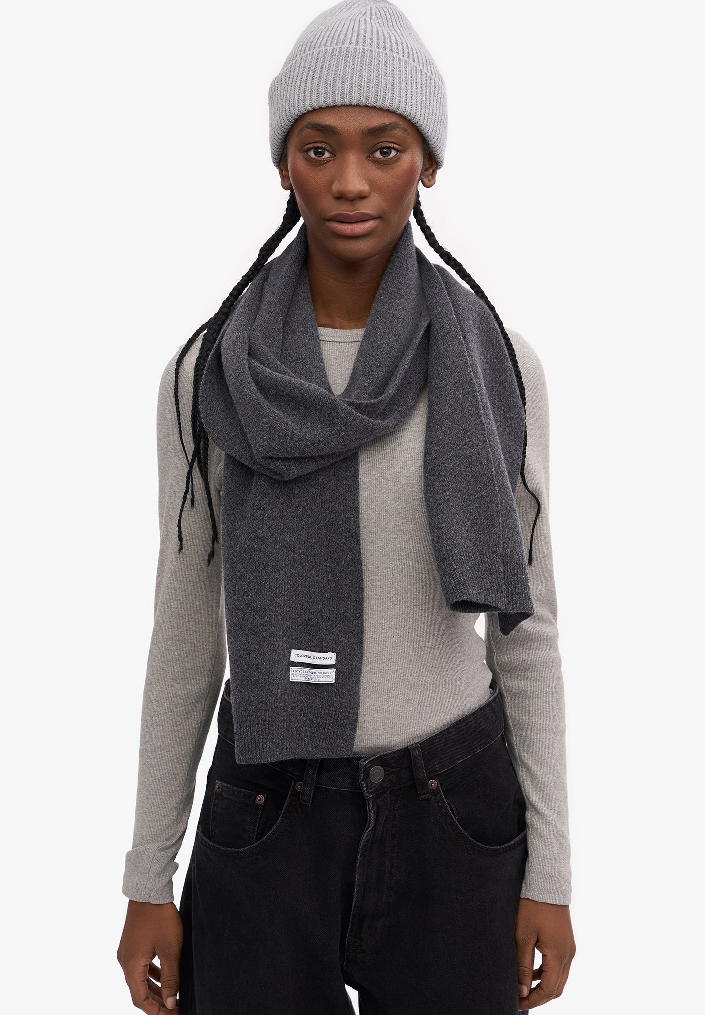 COLORFUL STANDARD - Merino Wool Scarf - Lava Grey - BACKYARD