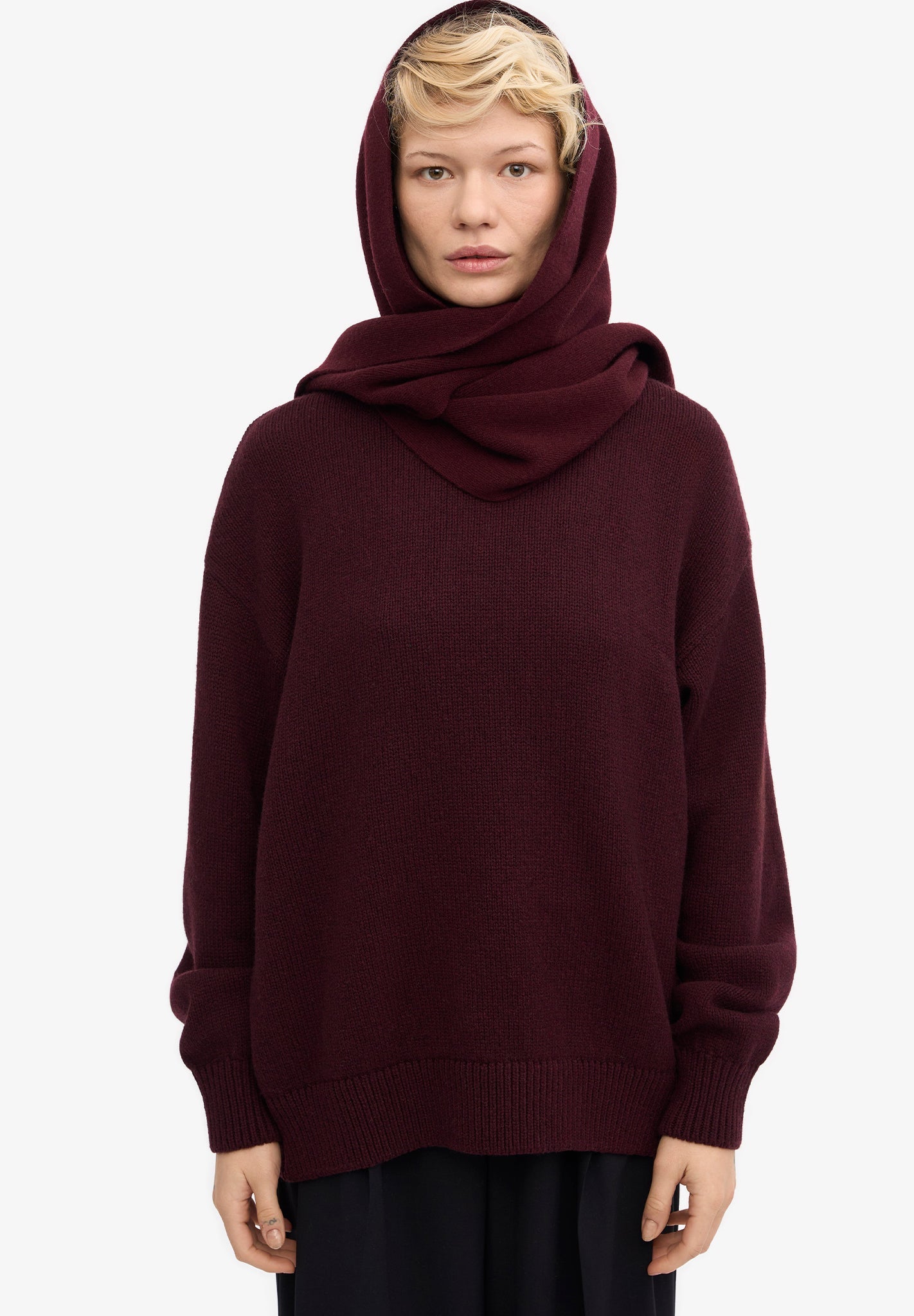 COLORFUL STANDARD - Merino Wool Scarf - Oxblood Red - BACKYARD