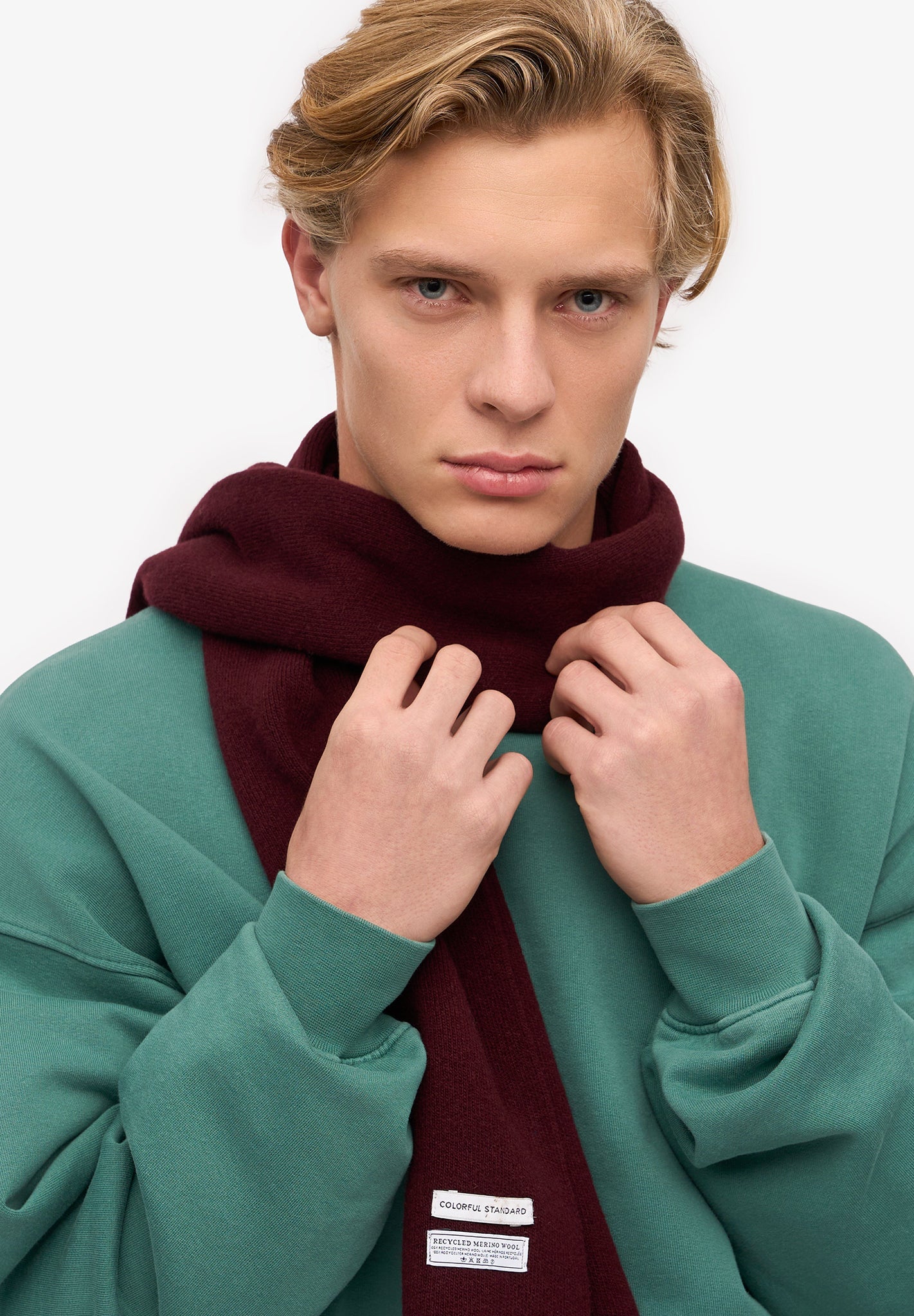 COLORFUL STANDARD - Merino Wool Scarf - Oxblood Red - BACKYARD