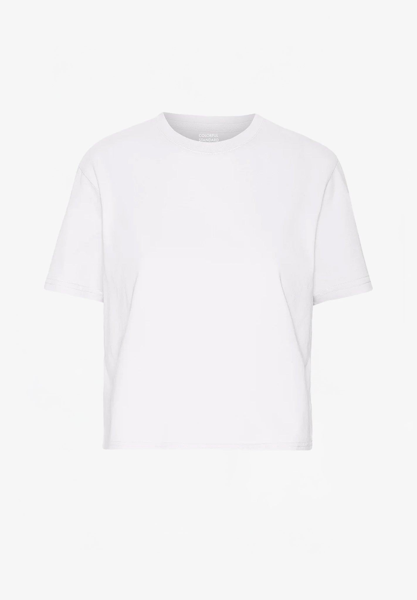 COLORFUL STANDARD - Organic Boxy Crop Tee - Optical White - BACKYARD