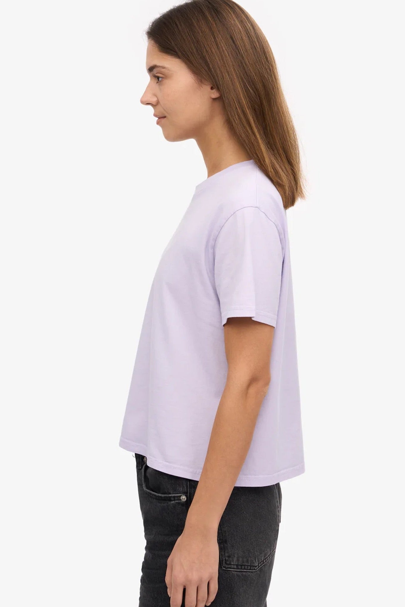 COLORFUL STANDARD - Organic Boxy Crop Tee - Soft Lavender - BACKYARD