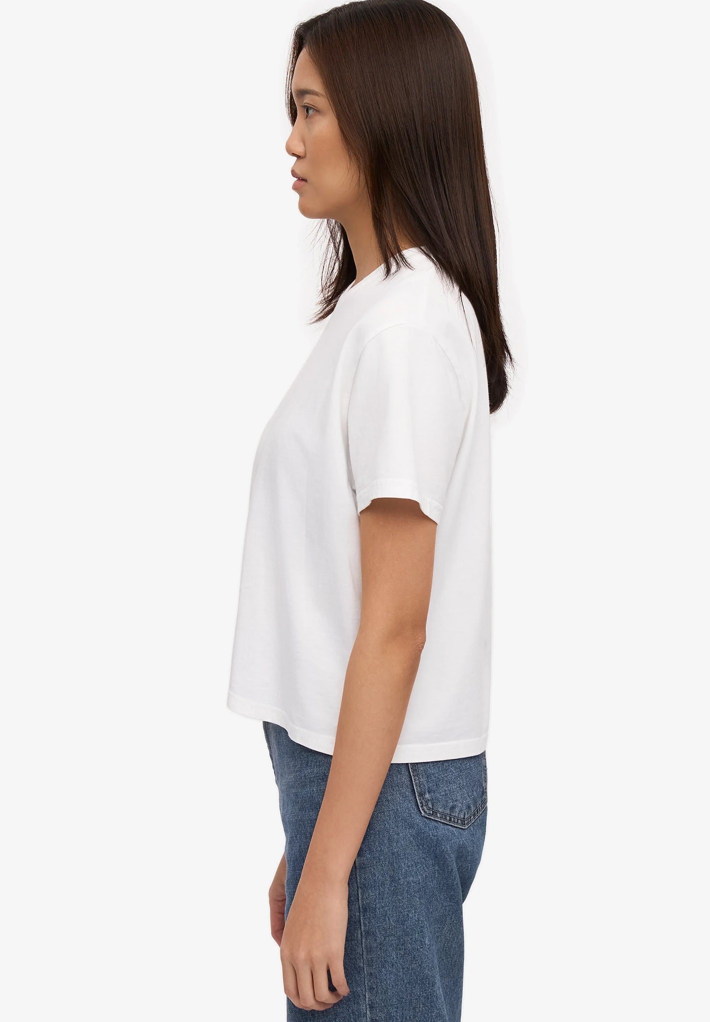 COLORFUL STANDARD - Organic Boxy Crop Tee - Optical White - BACKYARD