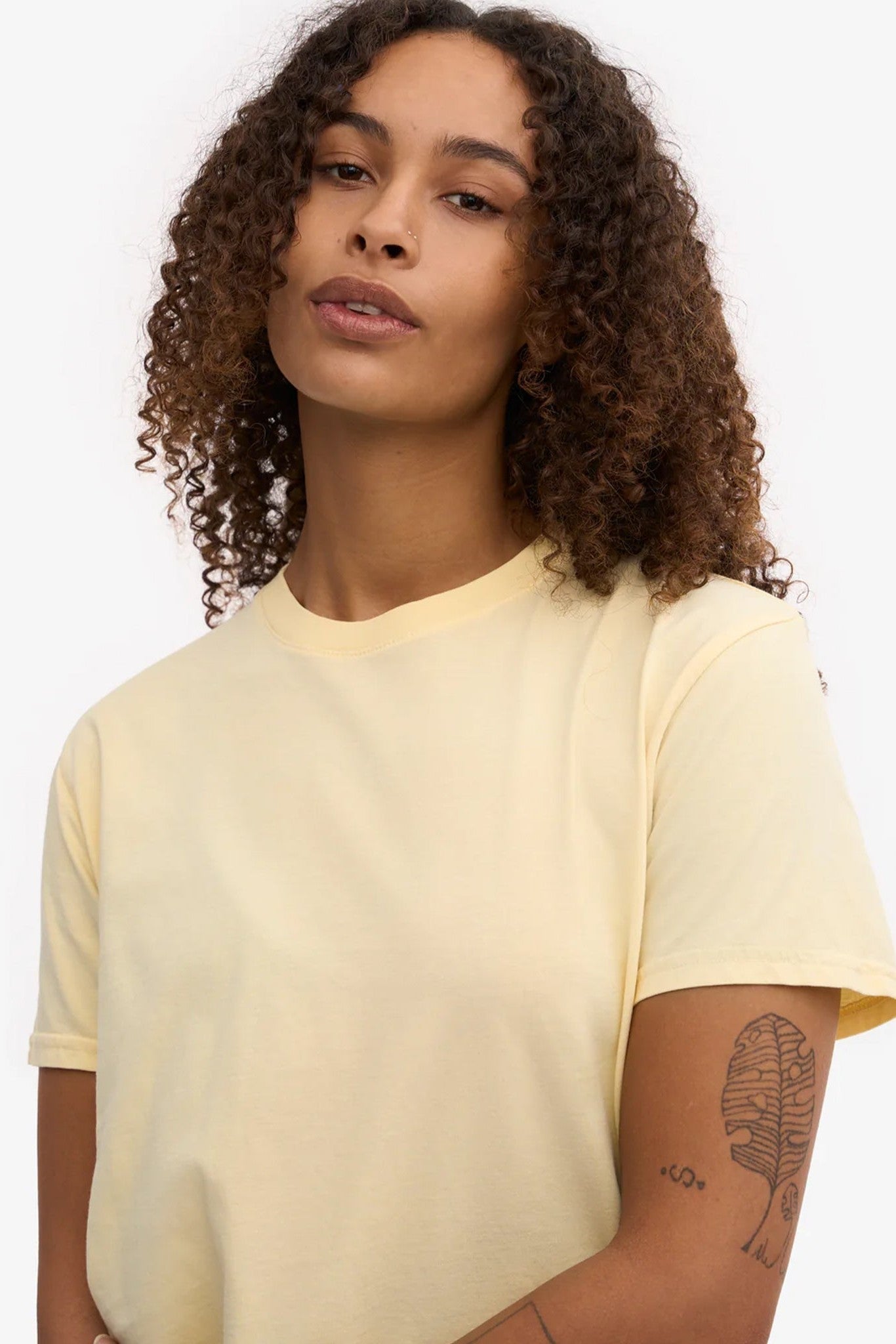 COLORFUL STANDARD - Organic Boxy Crop Tee - Soft Yellow - BACKYARD