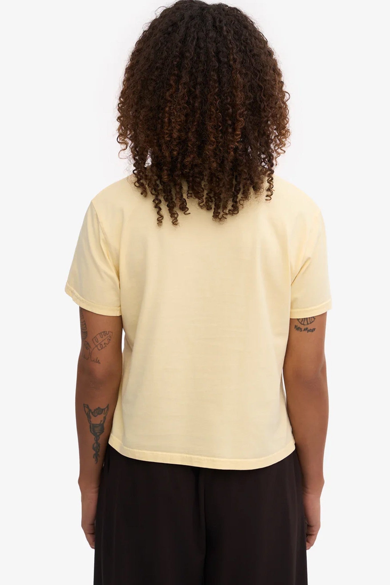 COLORFUL STANDARD - Organic Boxy Crop Tee - Soft Yellow - BACKYARD