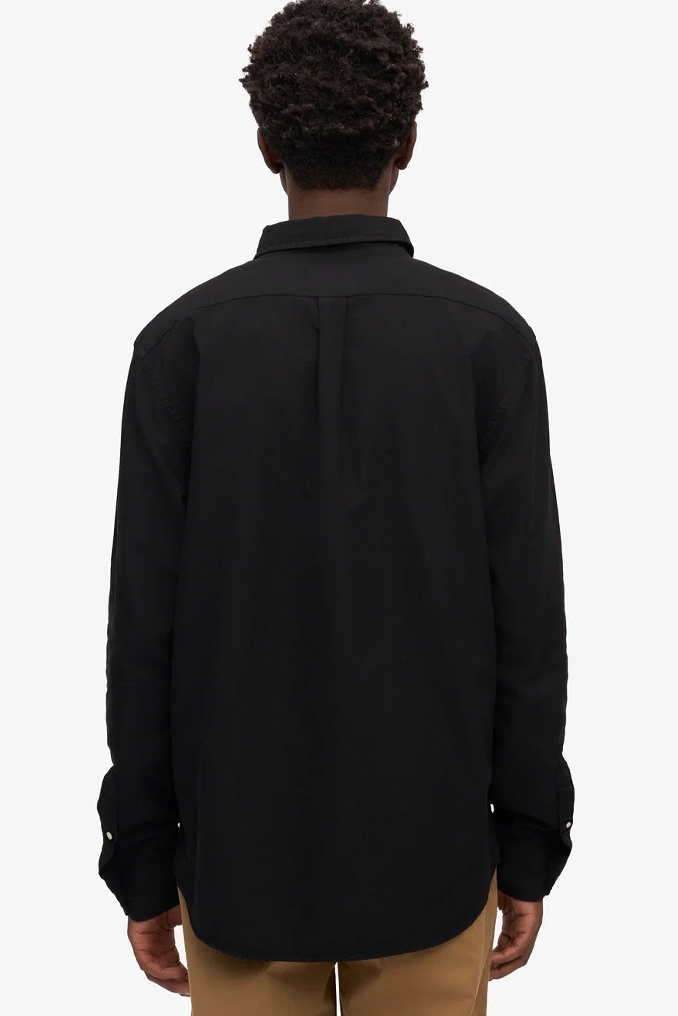 COLORFUL STANDARD - Organic Button Down Shirt - Deep Black - BACKYARD