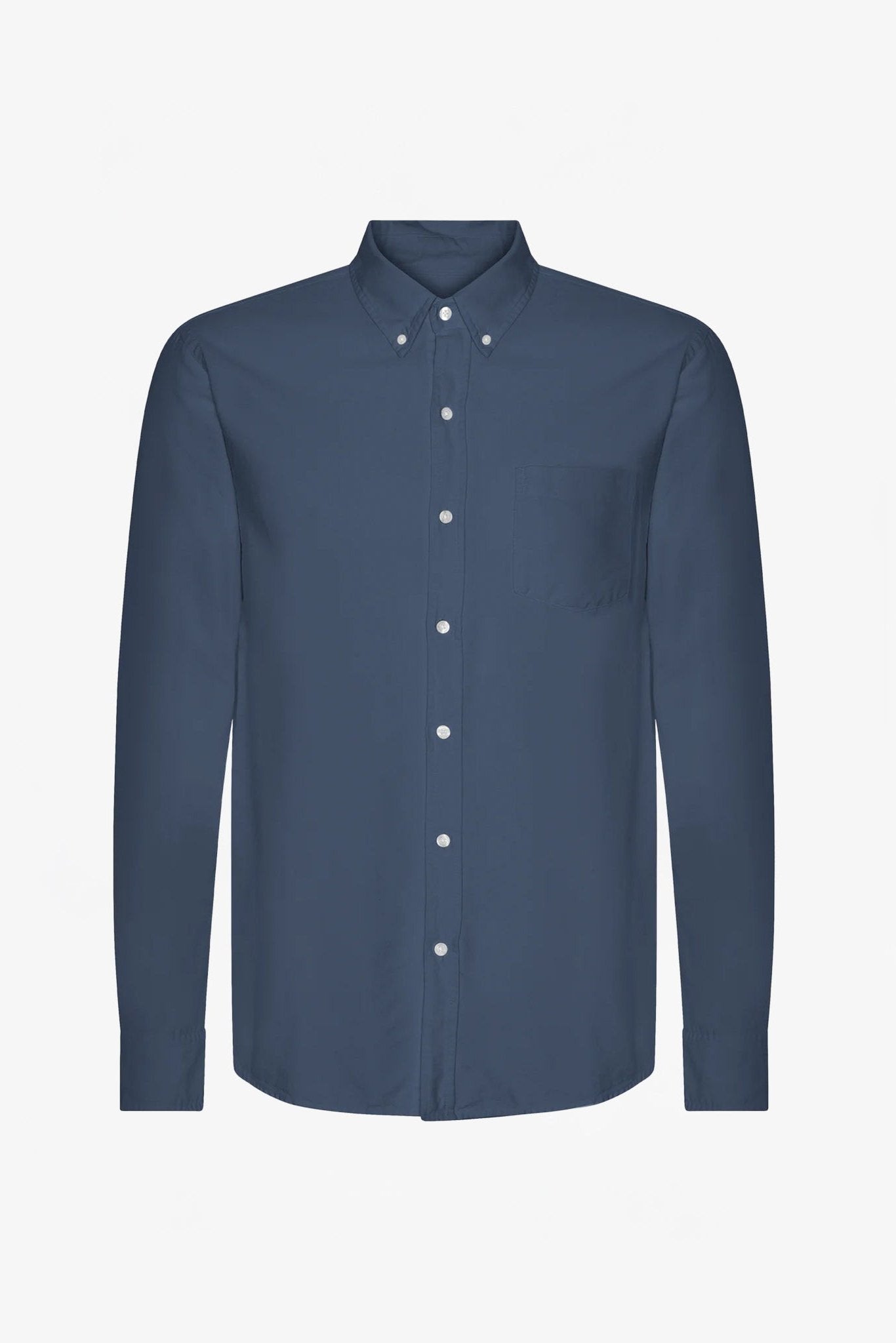 COLORFUL STANDARD - Organic Button Down Shirt - Petrol Blue - BACKYARD