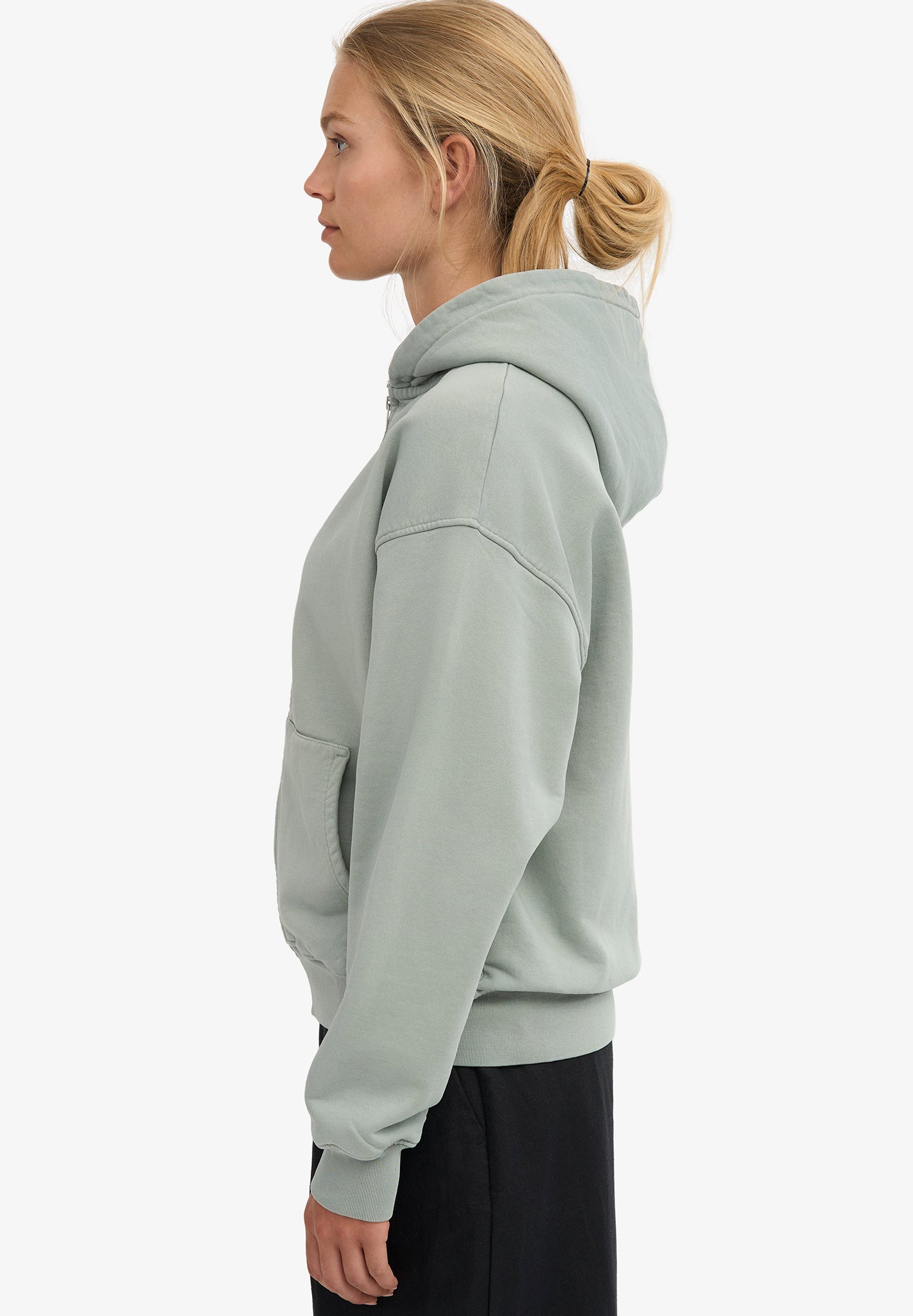 COLORFUL STANDARD - Organic Oversized Zip Hood - Steel Blue - BACKYARD