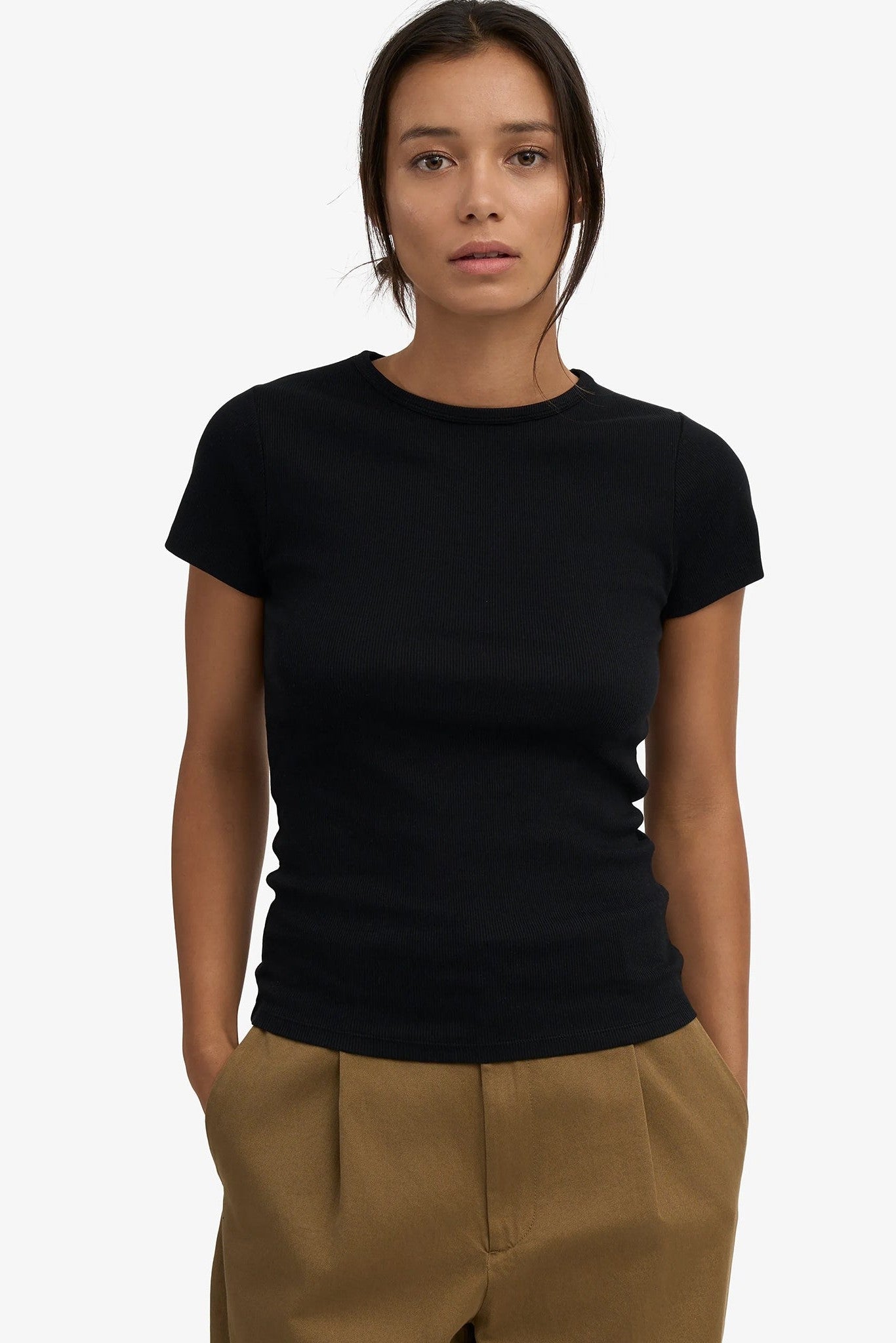 COLORFUL STANDARD - Organic Rib S/S T-Shirt - Deep Black - BACKYARD