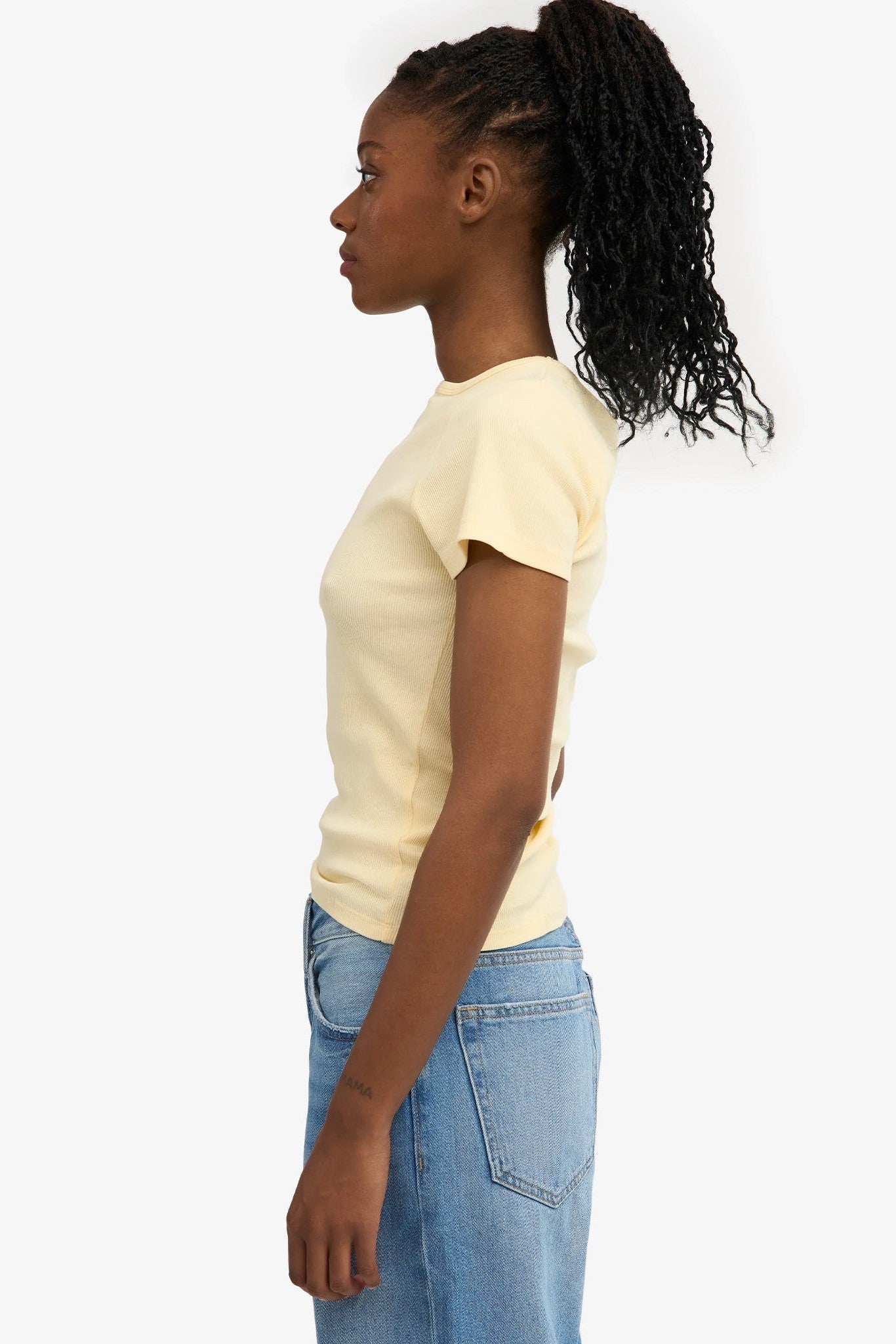 COLORFUL STANDARD - Organic Rib S/S T-Shirt - Soft Yellow - BACKYARD