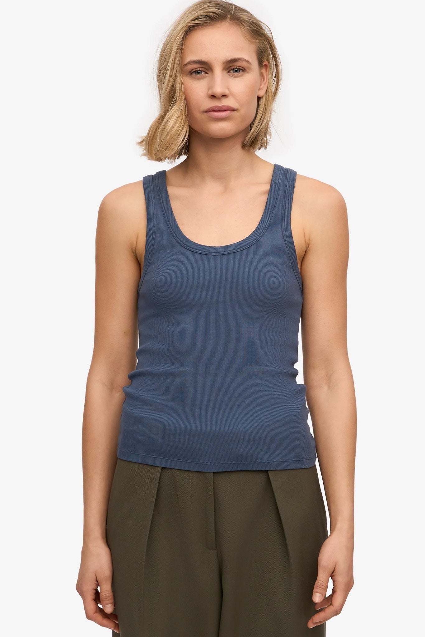 COLORFUL STANDARD - Women Organic Rib Tank Top - Petrol Blue - BACKYARD