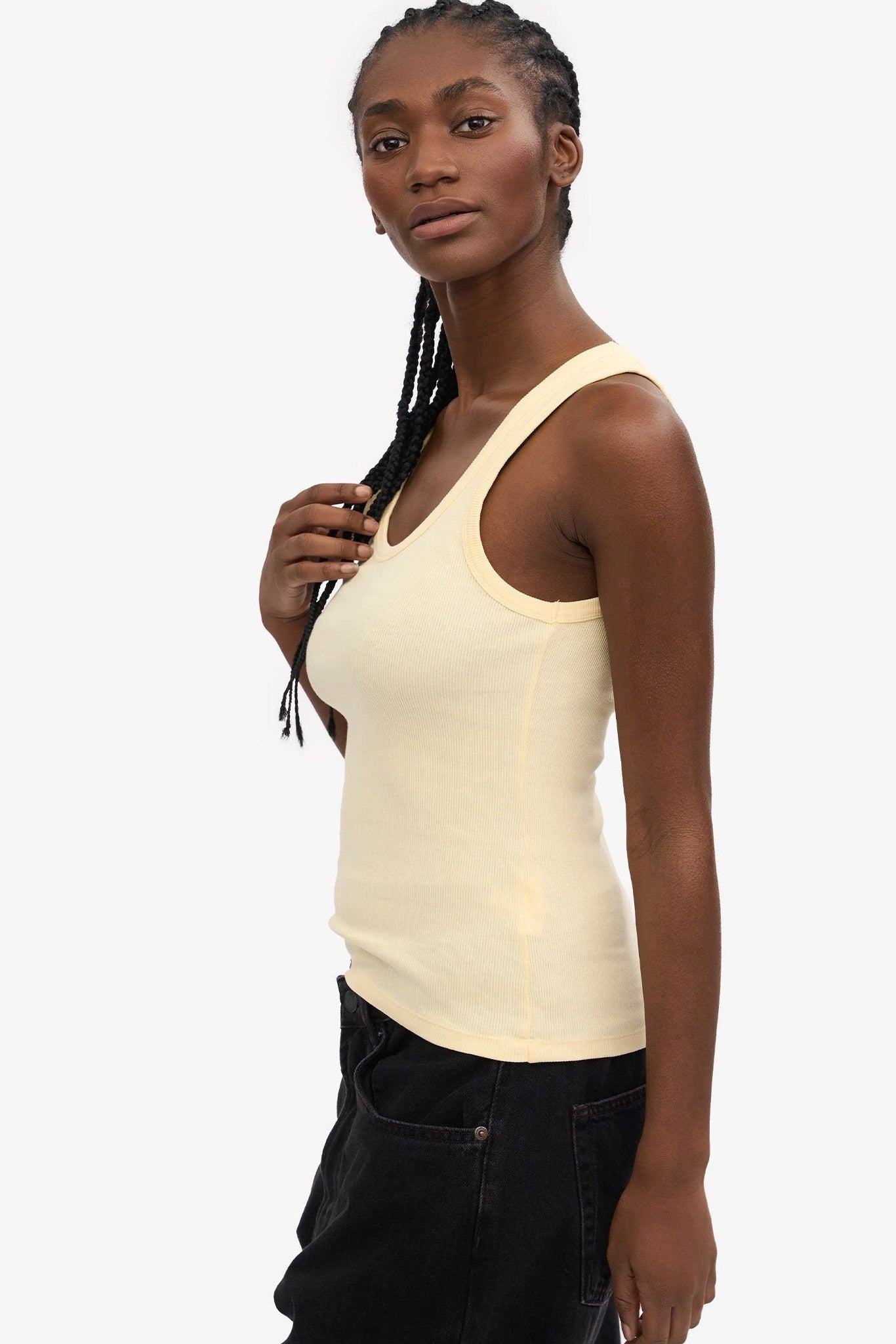 COLORFUL STANDARD - Women Organic Rib Tank Top - Soft Yellow - BACKYARD