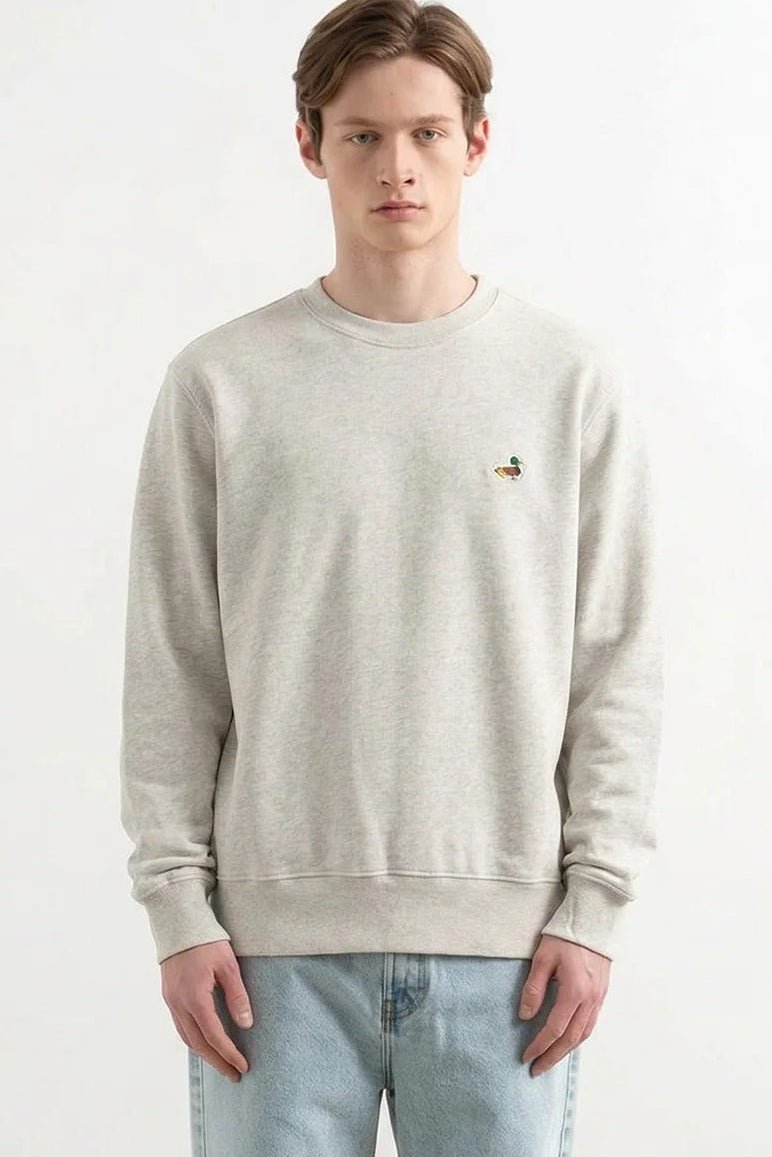 EDMMOND STUDIOS - Duck Patch Sweatshirt - Plain Grey Melange - BACKYARD