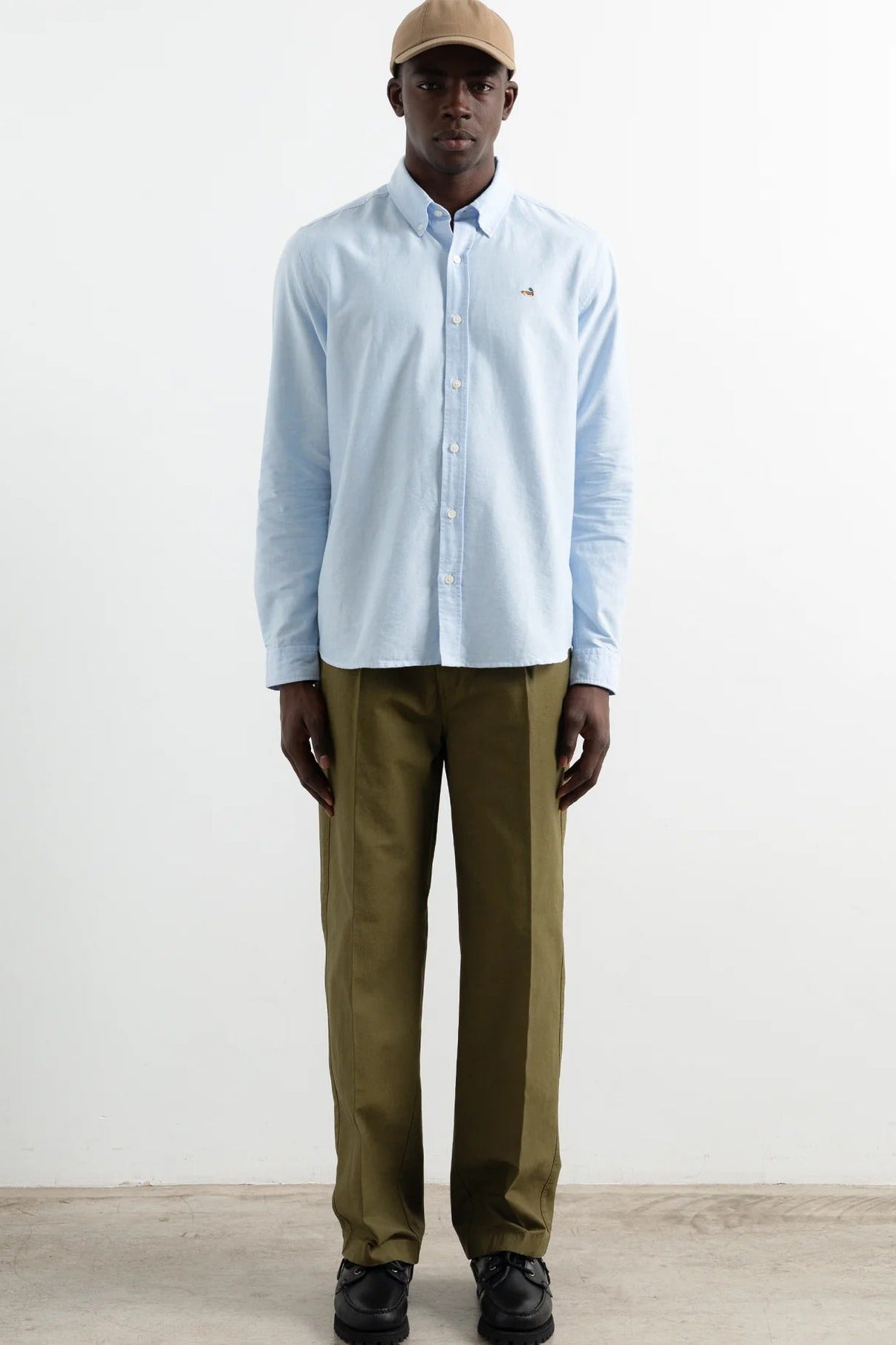 EDMMOND STUDIOS - Duck Shirt Oxford - Plain Light Blue - BACKYARD