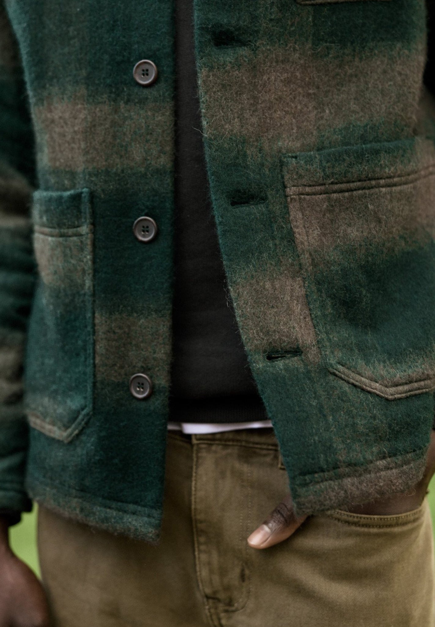 FAGUO - Lorge Outerwear Woven - Leaf Green Light Beige - BACKYARD