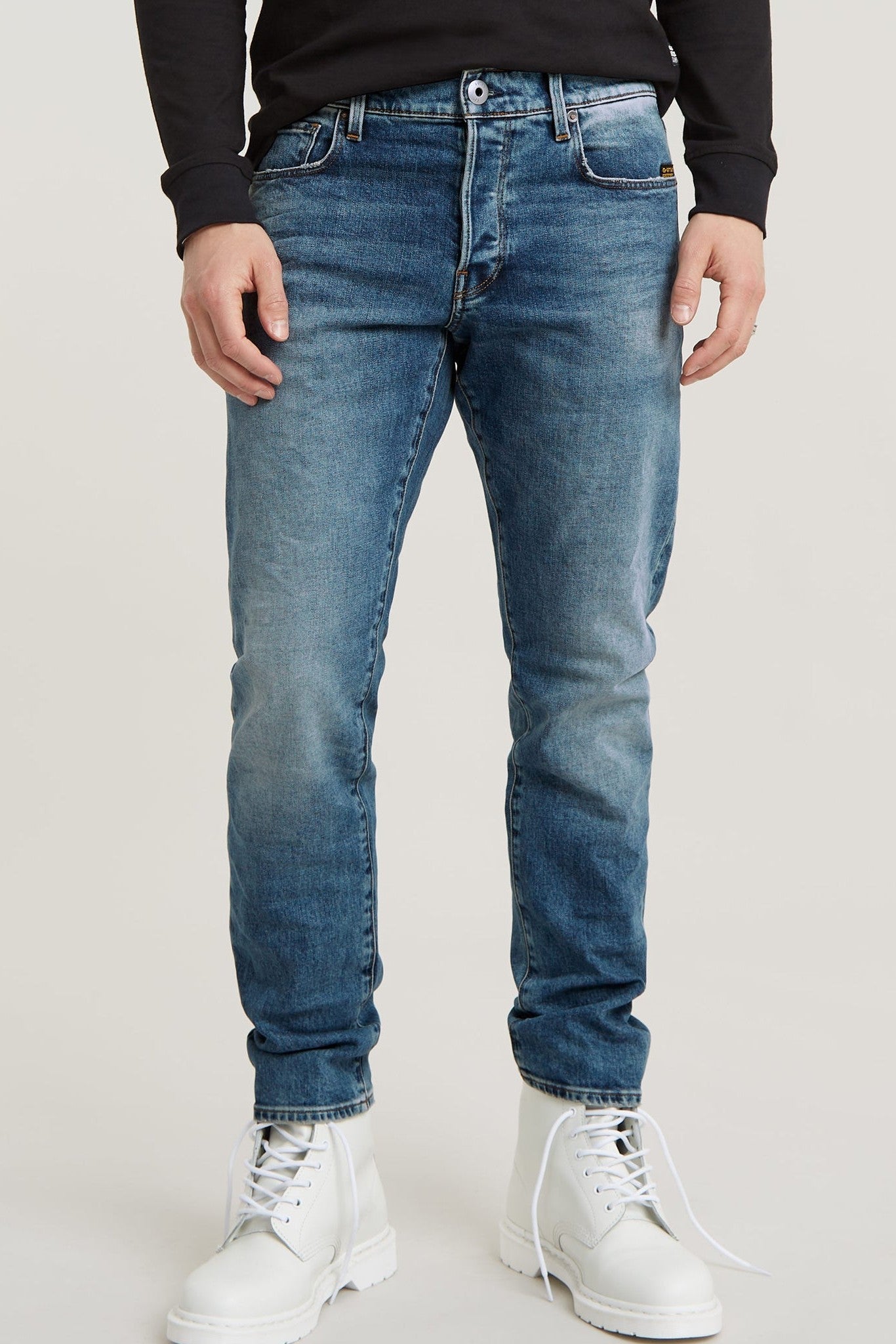 G - STAR - 3301 Regular Tapered - Vintage Azure - BACKYARD