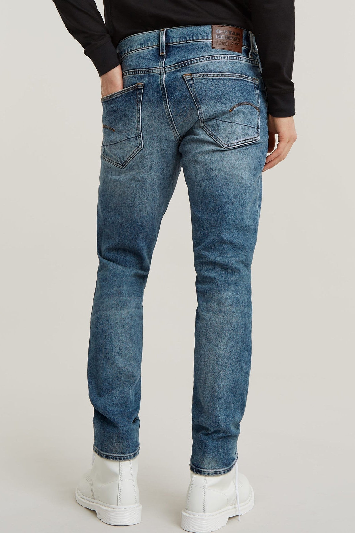 G - STAR - 3301 Regular Tapered - Vintage Azure - BACKYARD