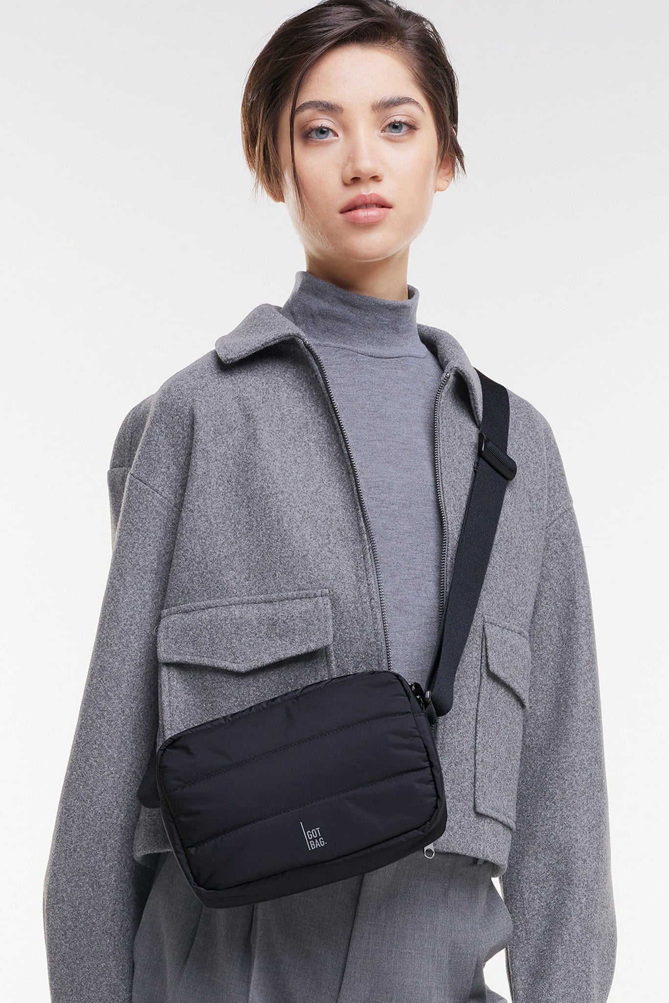 GOT BAG - Puffer Crossbody Bag - Black Monochrome - BACKYARD