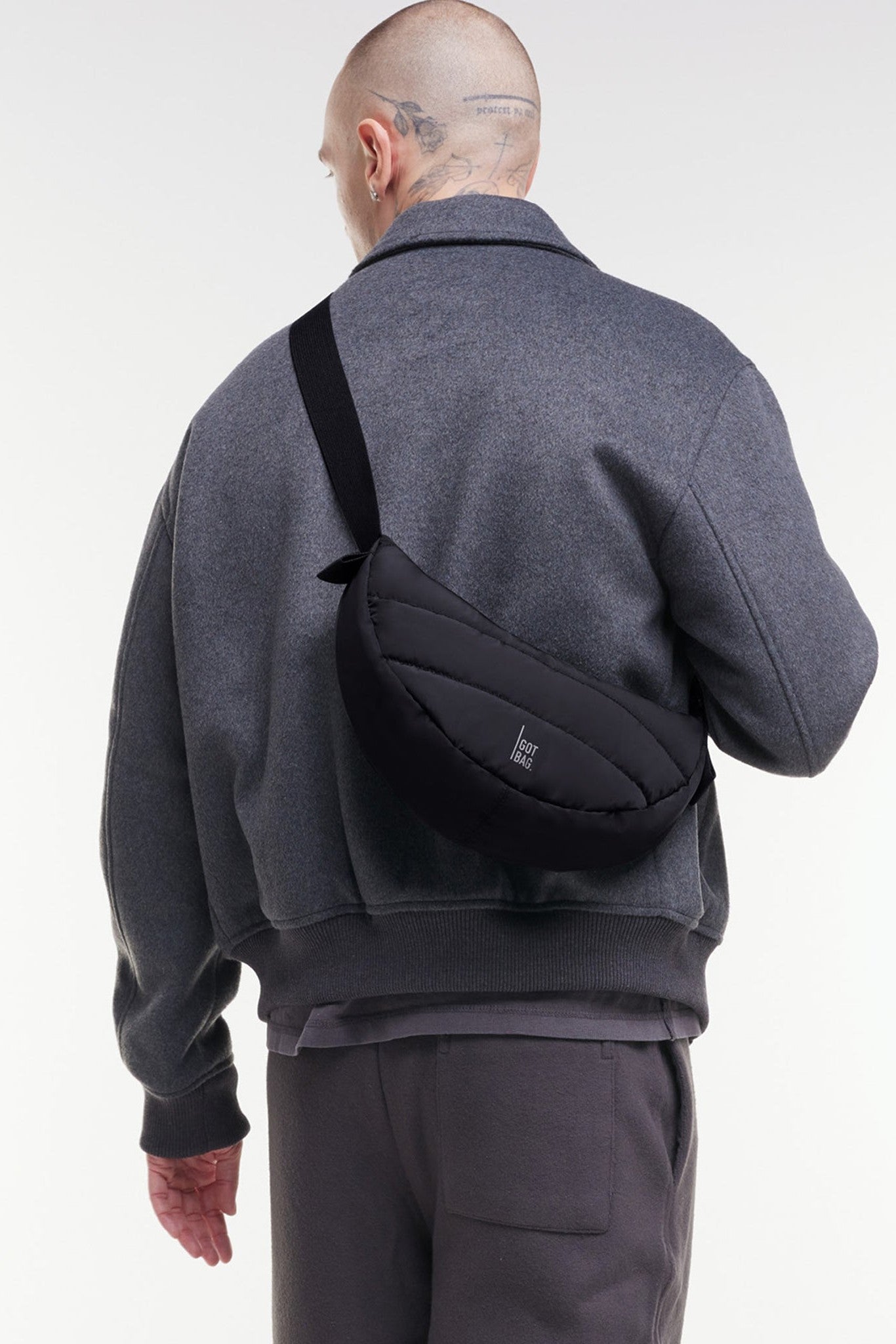 GOT BAG - Puffer Moon Bag Small - Black Monochrome - BACKYARD