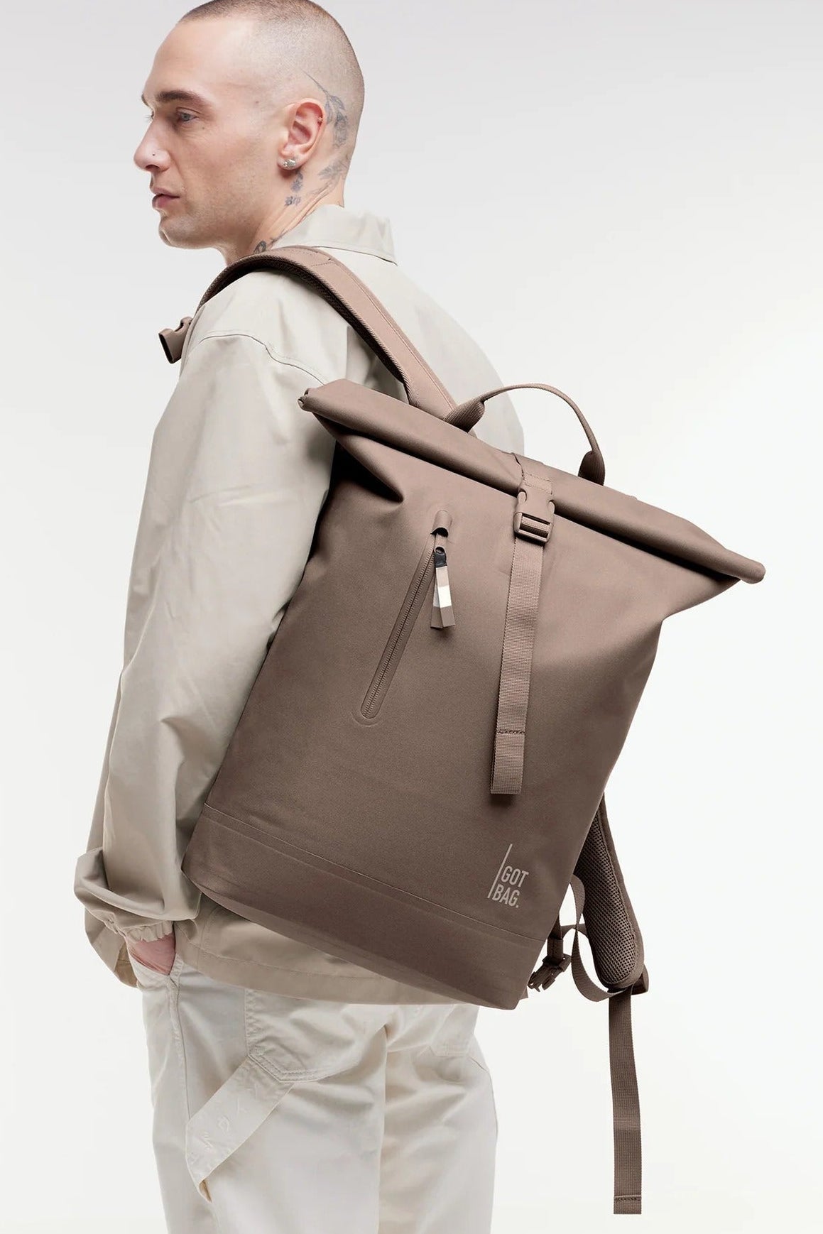 GOT BAG - Rolltop Lite 2.0 Monochrome - Oyster - BACKYARD