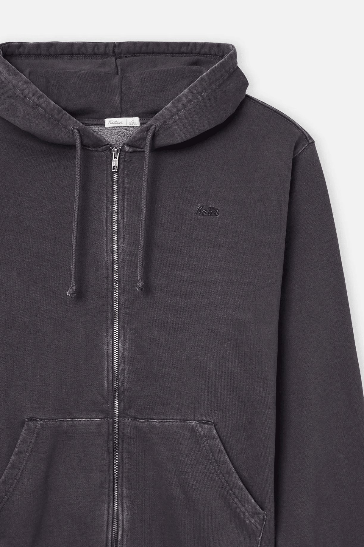 KATIN - EMB Full Zip Hood Fleece - Sea Storm - BACKYARD