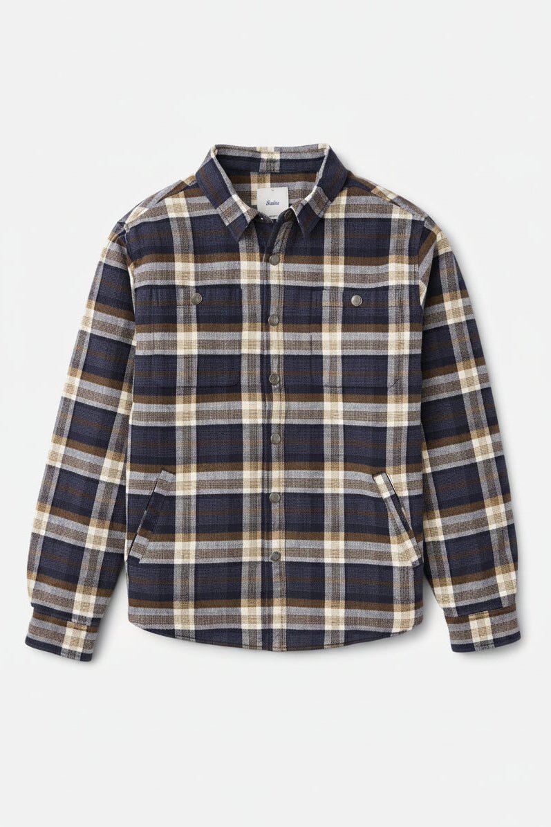 KATIN-Harold Plaid Shirt Jacket-Navy-BACKYARD