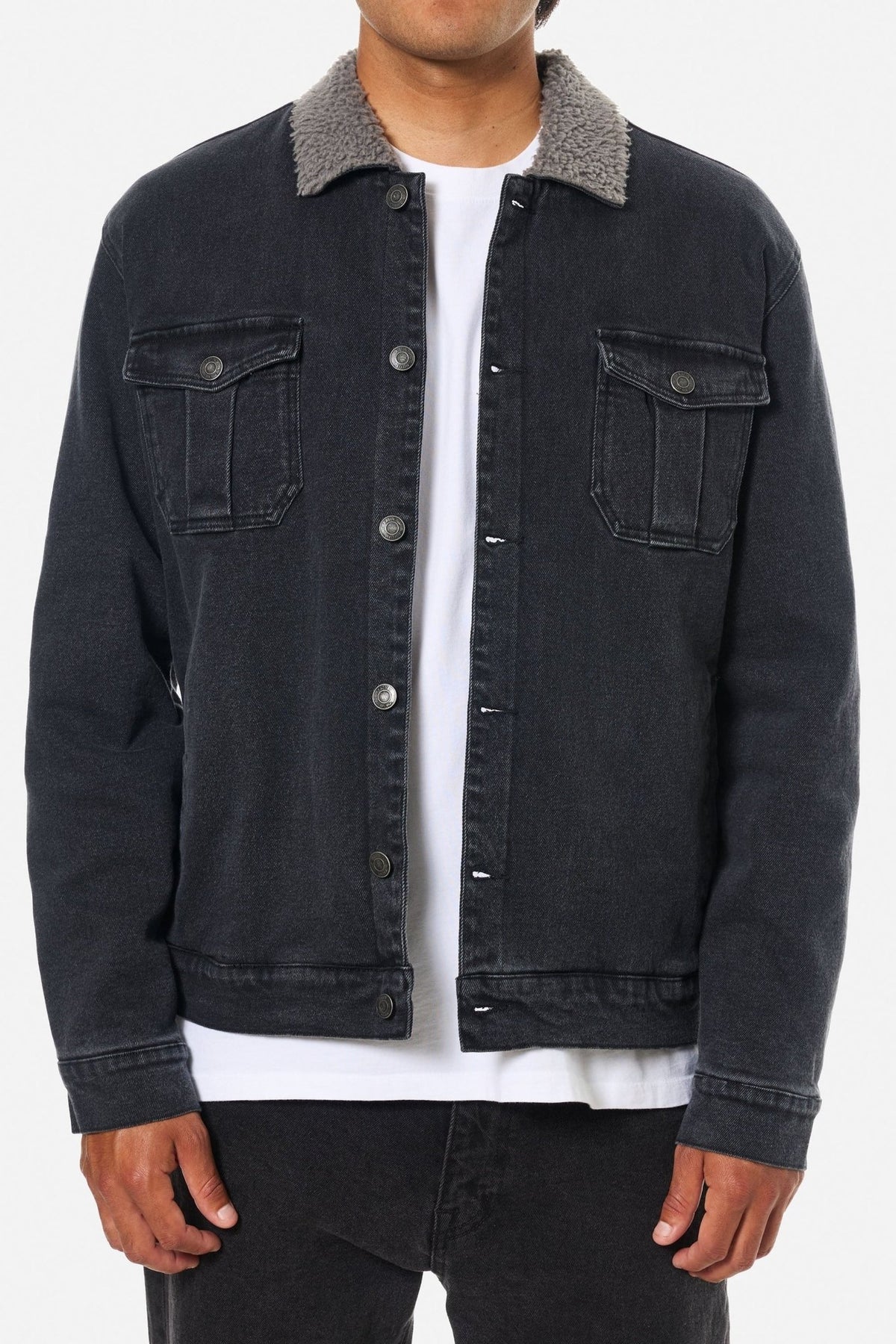 KATIN-Harris Denim Jacket-Washed Black-BACKYARD