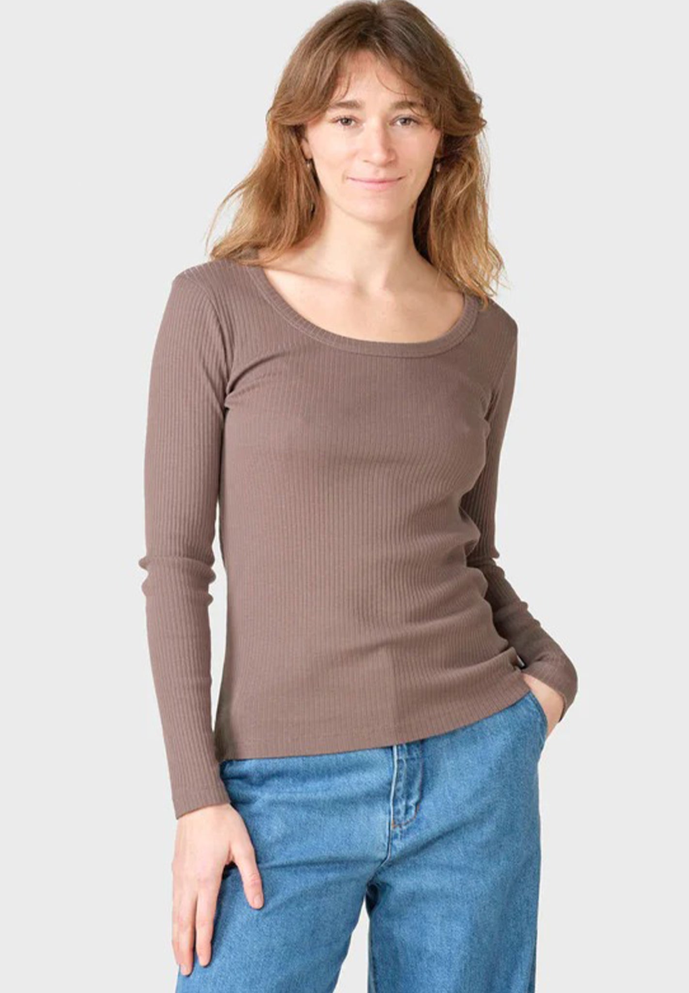 KLITMOLLER COLLECTIVE - L/S Rib Tee - Taupe - BACKYARD