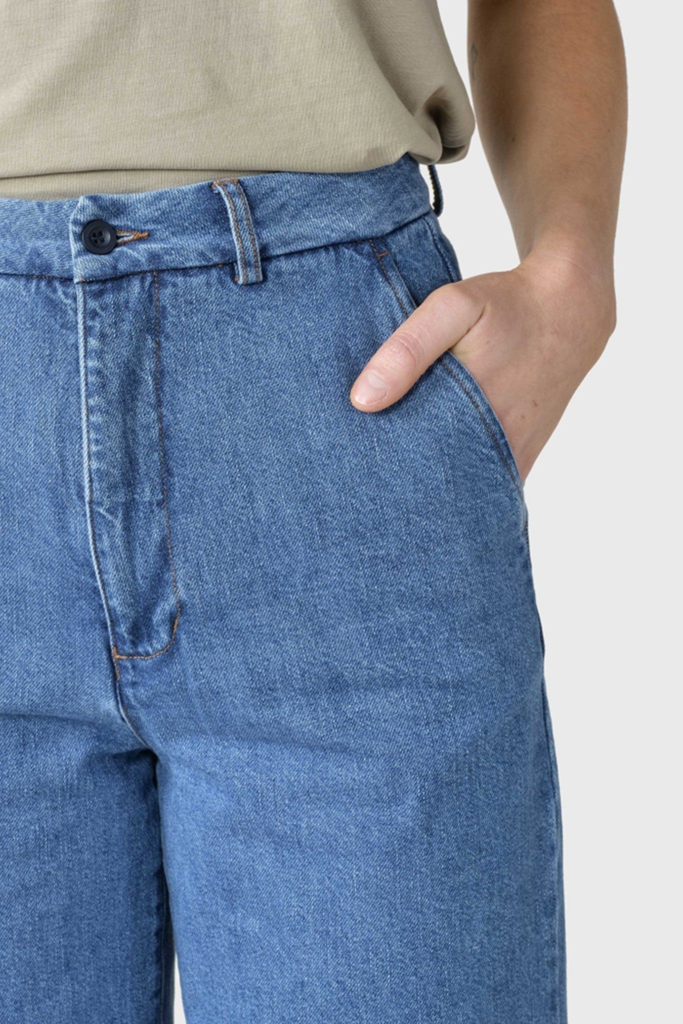 KLITMOLLER COLLECTIVE - Lydia Denim Pants - Light Blue Stonewash - BACKYARD