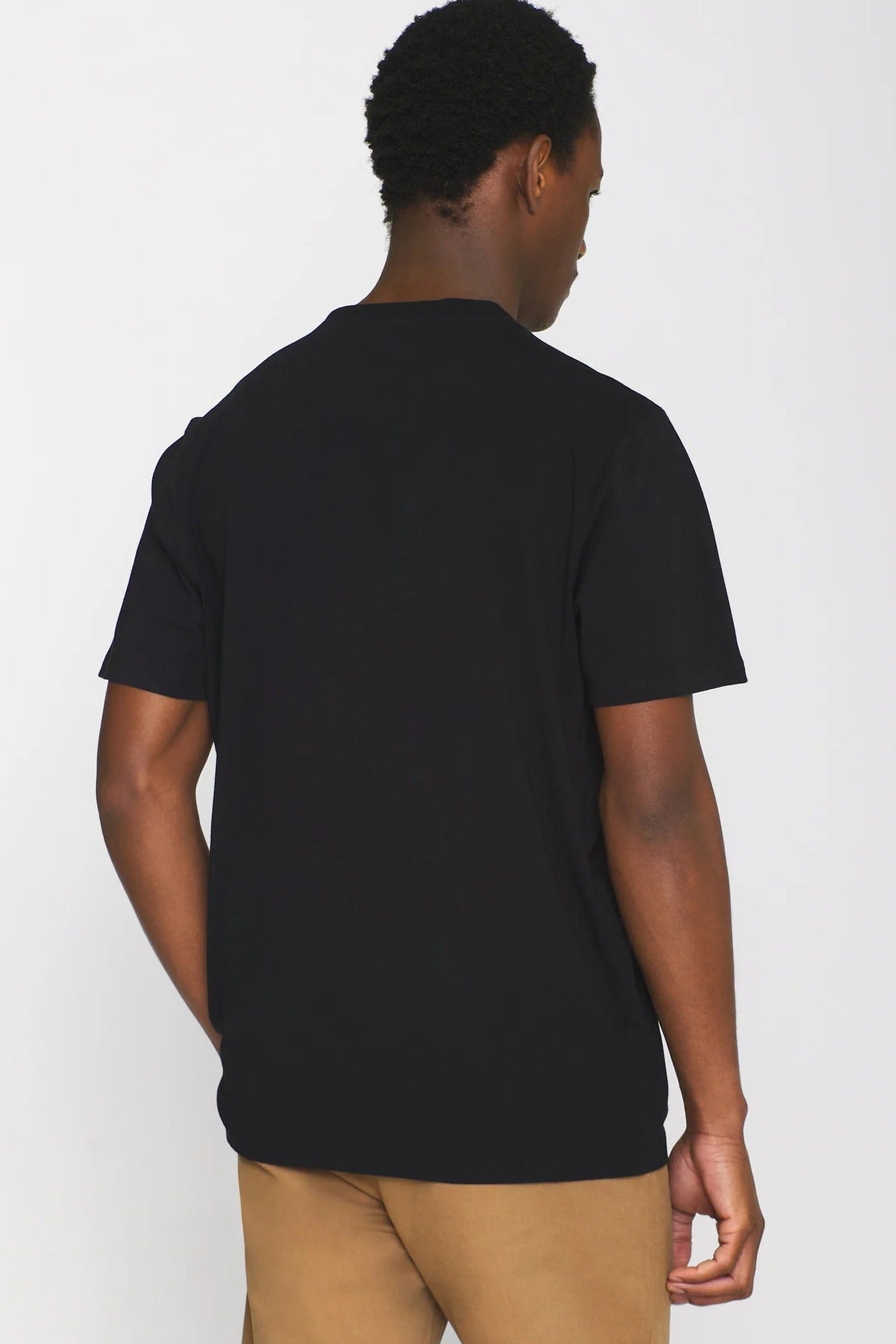 KNOWLEDGE COTTON-Basic T-Shirt-Black Jet-BACKYARD
