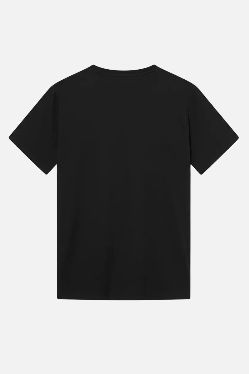 KNOWLEDGE COTTON-Basic T-Shirt-Black Jet-BACKYARD