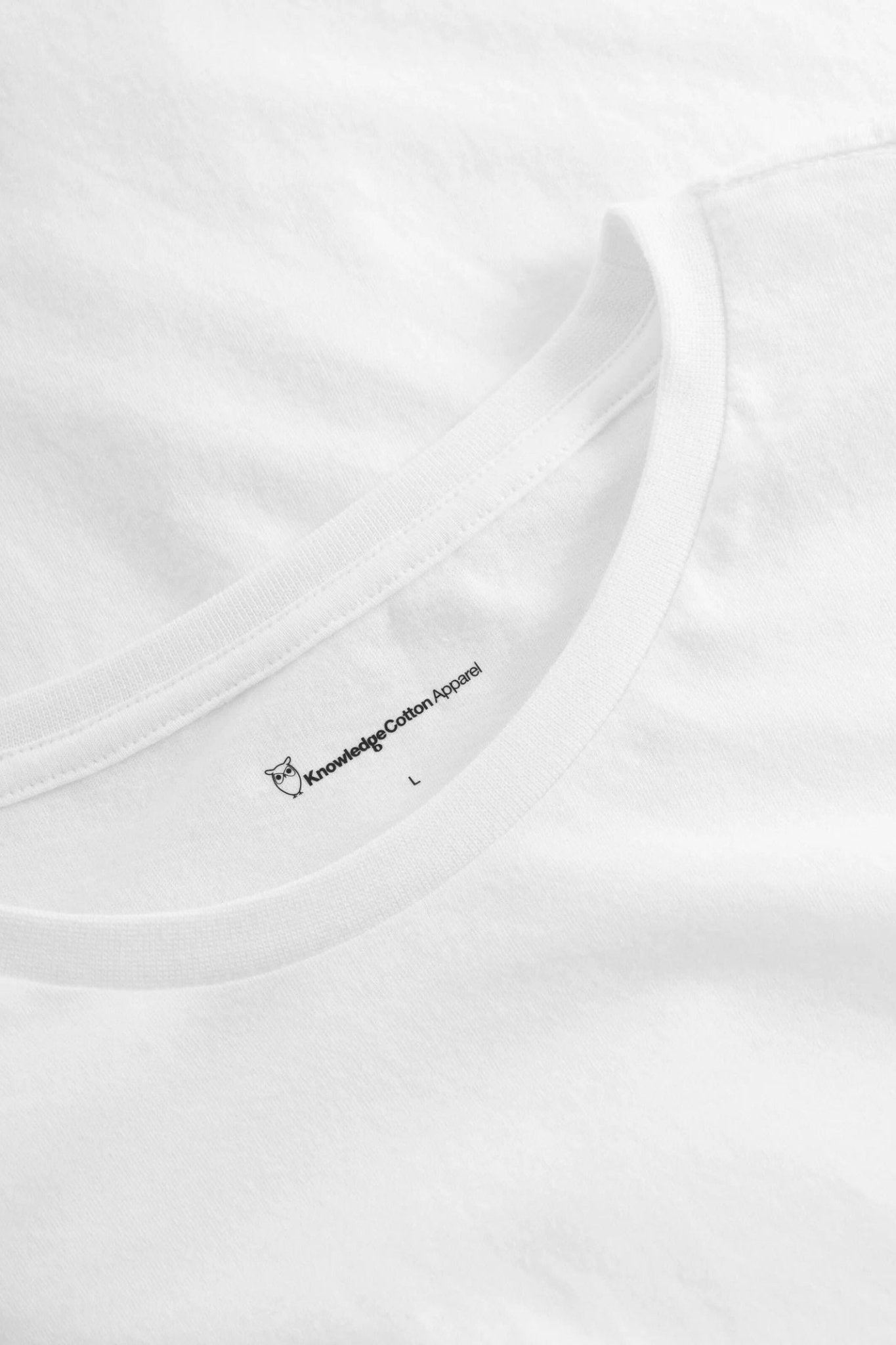 KNOWLEDGE COTTON-Basic T-Shirt-Bright White-BACKYARD