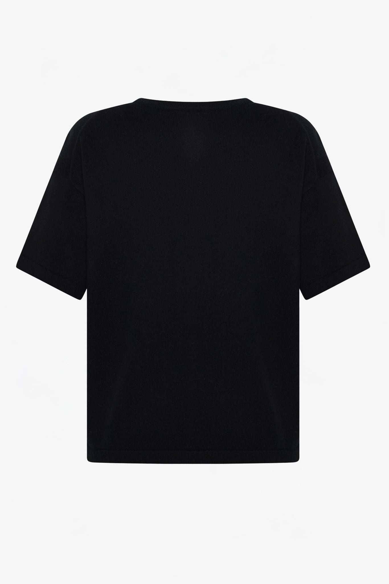 KNOWLEDGE COTTON - Cashmere Knitted T-Shirt - Black Jet - BACKYARD